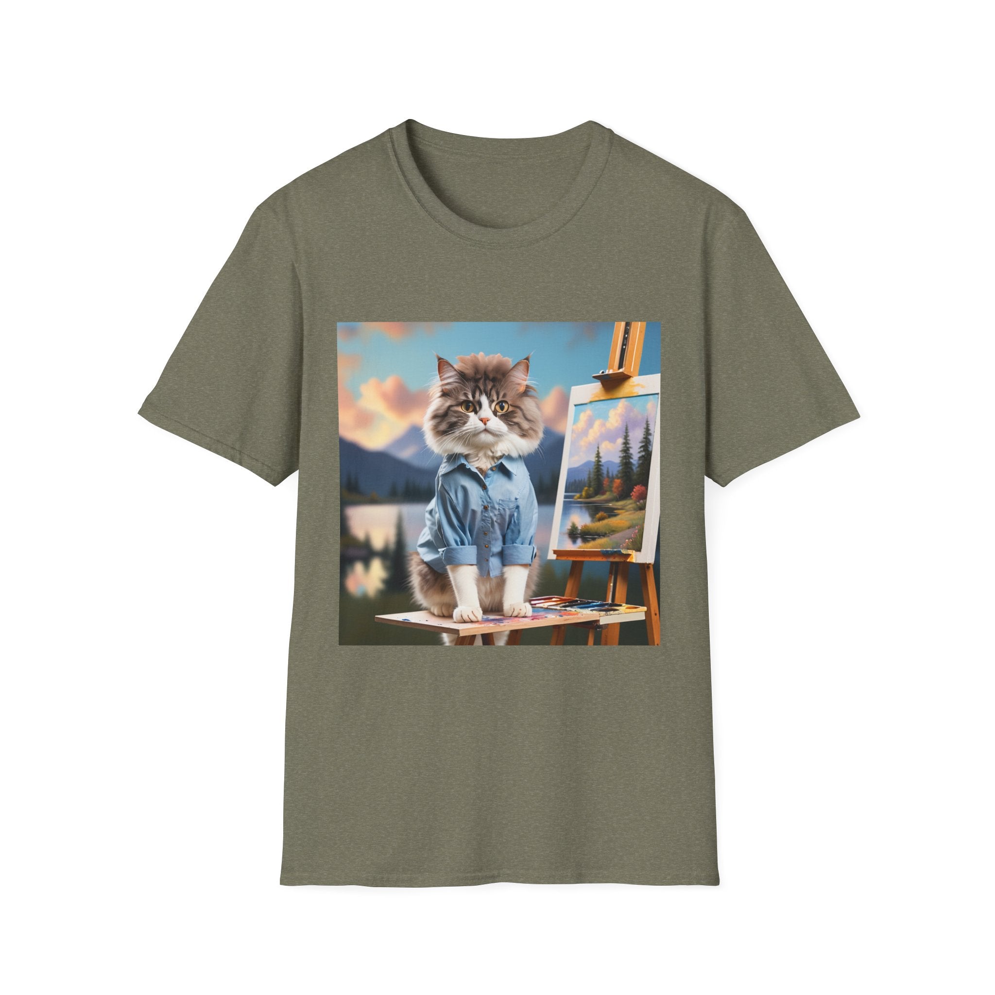 Happy Little Painter Cat T-Shirt