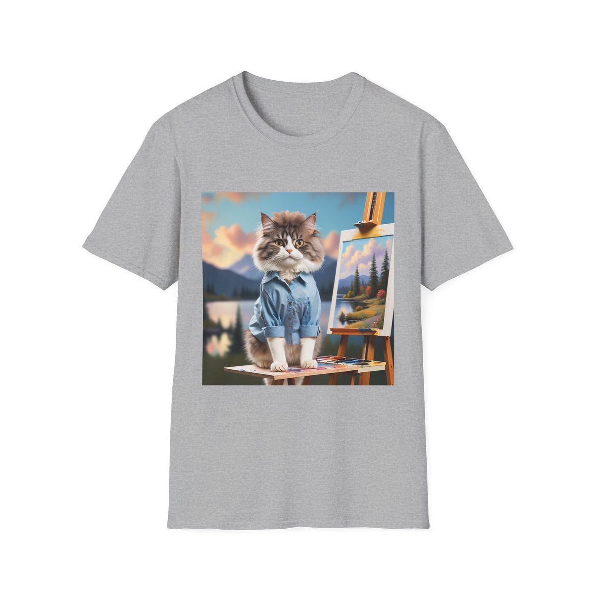 Happy Little Painter Cat T-Shirt