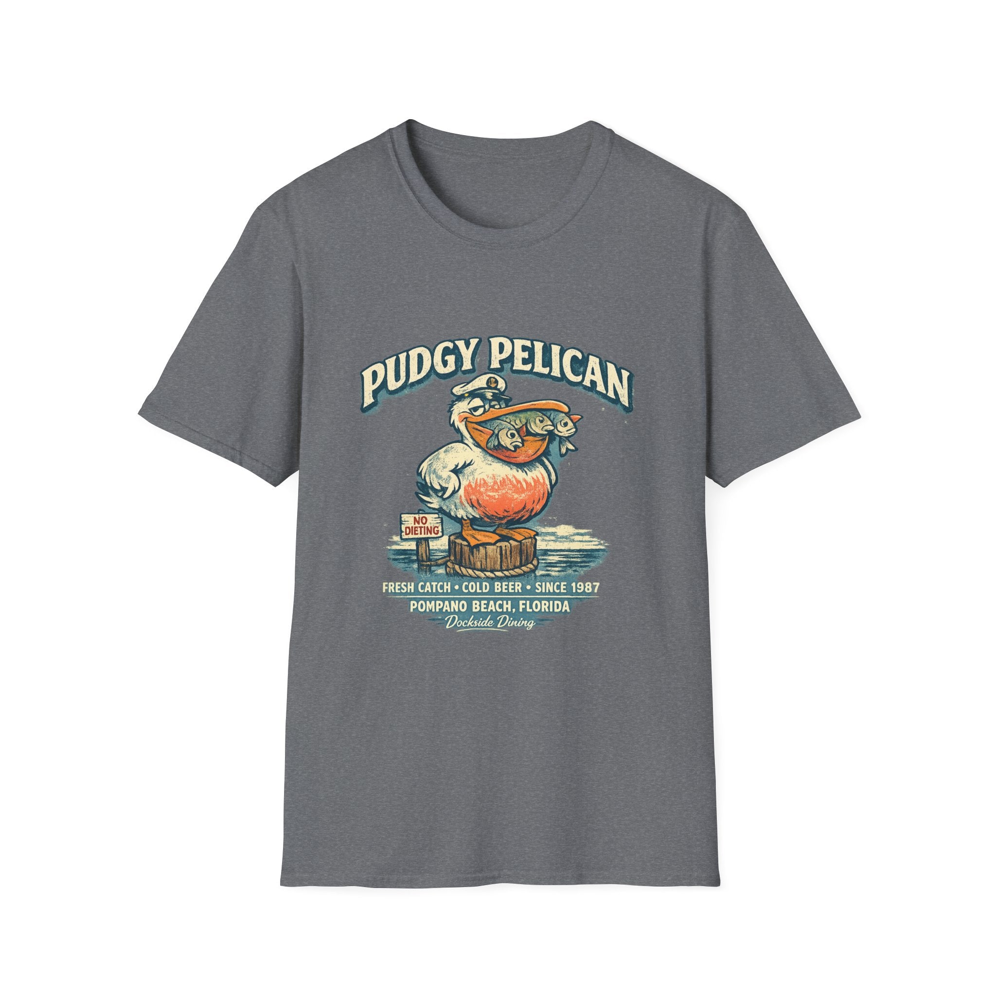 Pudgy Pelican Graphic T-Shirt — Vintage Beach Bird Tee
