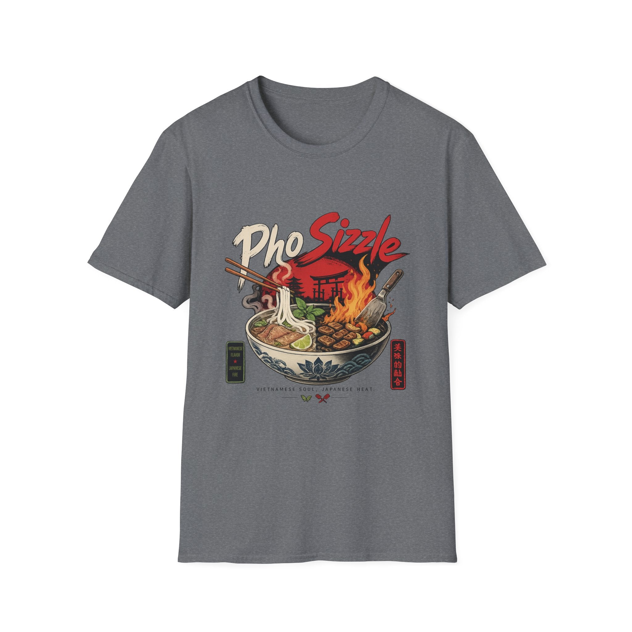 Pho Sizzle T-Shirt – Asian Fusion Street Food Bowl Graphic Tee
