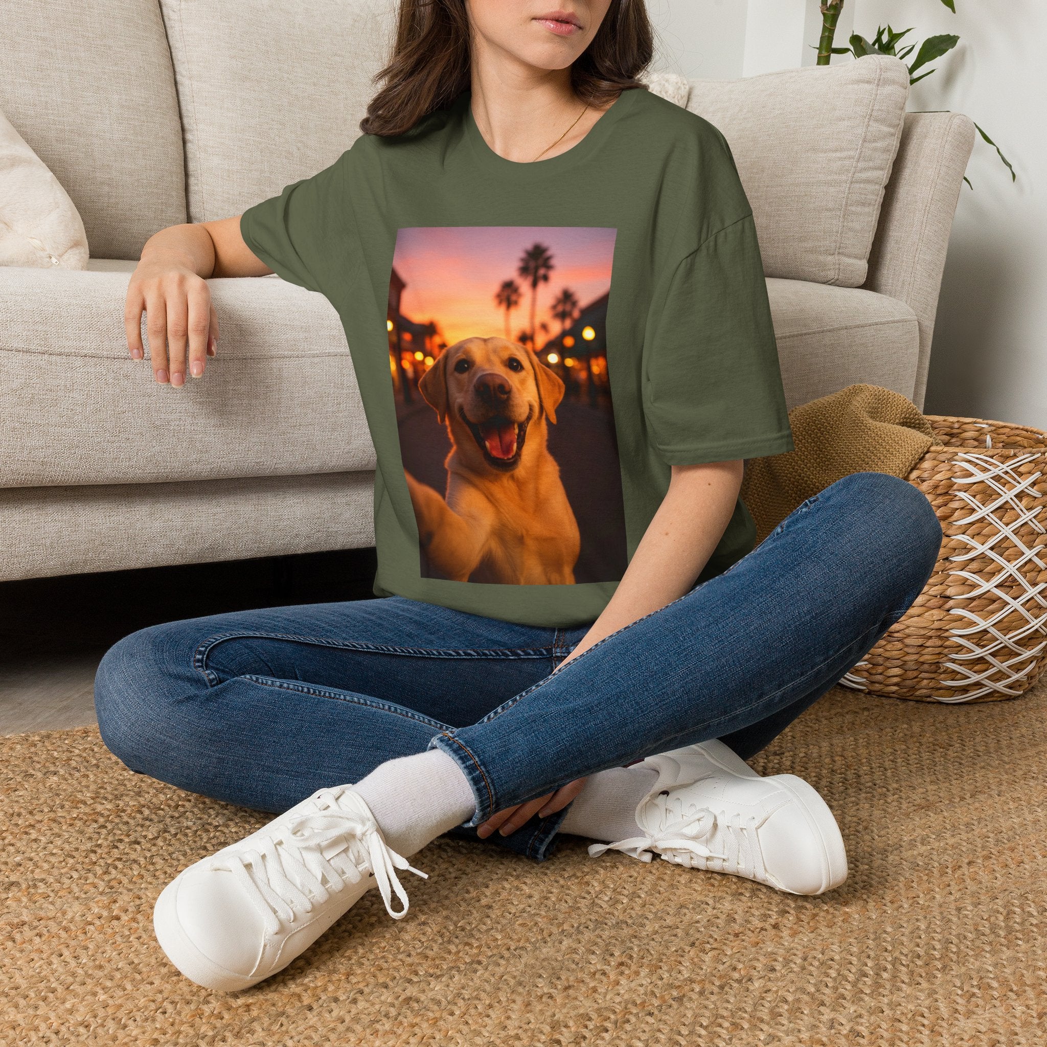 Yellow Lab Dog Selfie Unisex Softstyle T-Shirt - Cute Animal Lover Gift, Dog Mom Shirt, Funny Pet Tee, Puppy Owner Apparel, Dog Selfie
