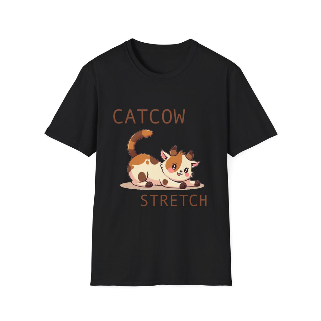 Catcow Stretch T-Shirt | Cute Calico Cat Illustration