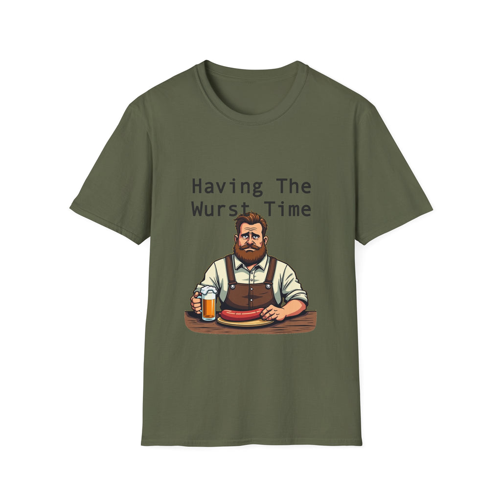 Having The Wurst Time T-Shirt, Funny German Beer, Unisex Humor Tee, Oktoberfest Gift, Casual Wear, Party Outfit