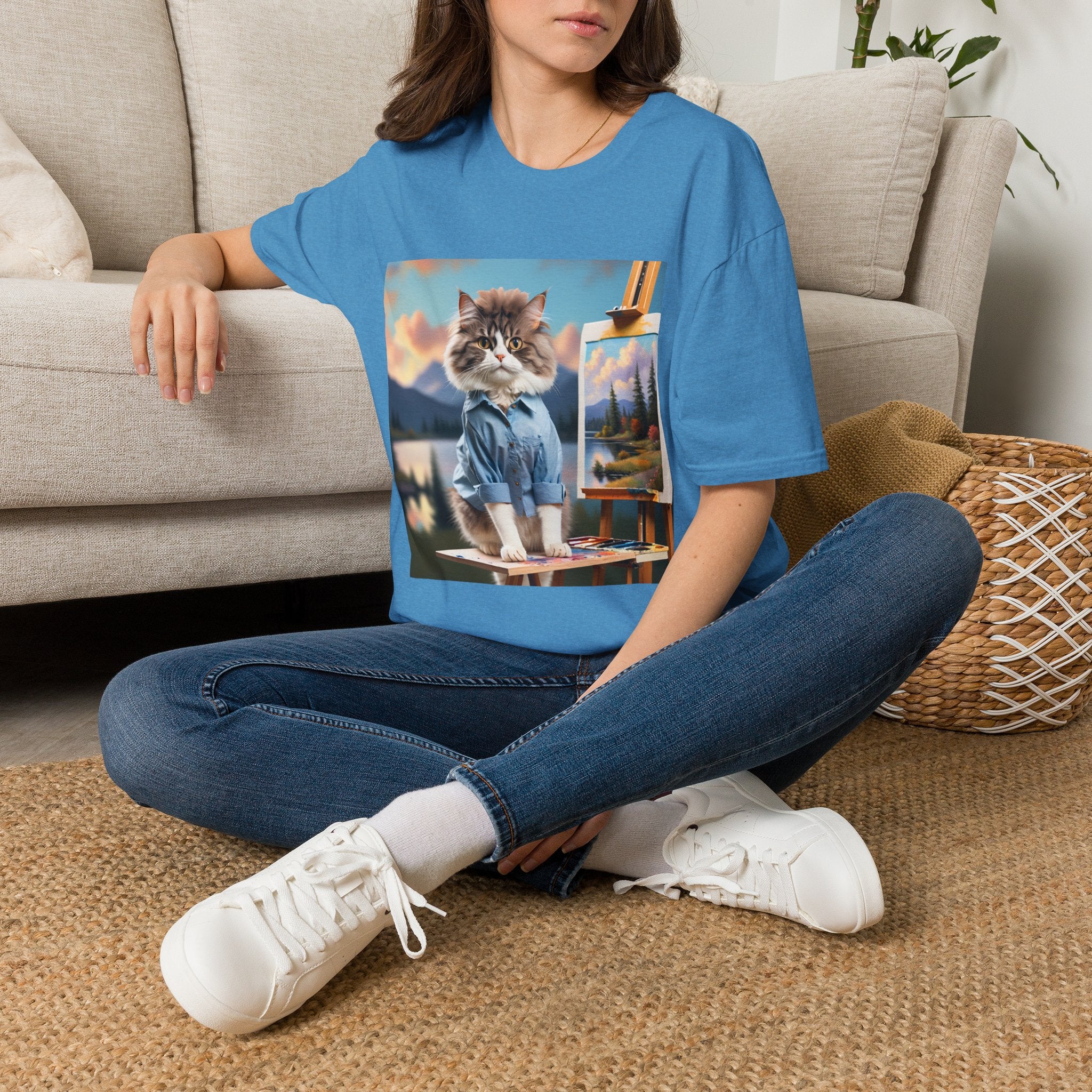Happy Little Painter Cat T-Shirt