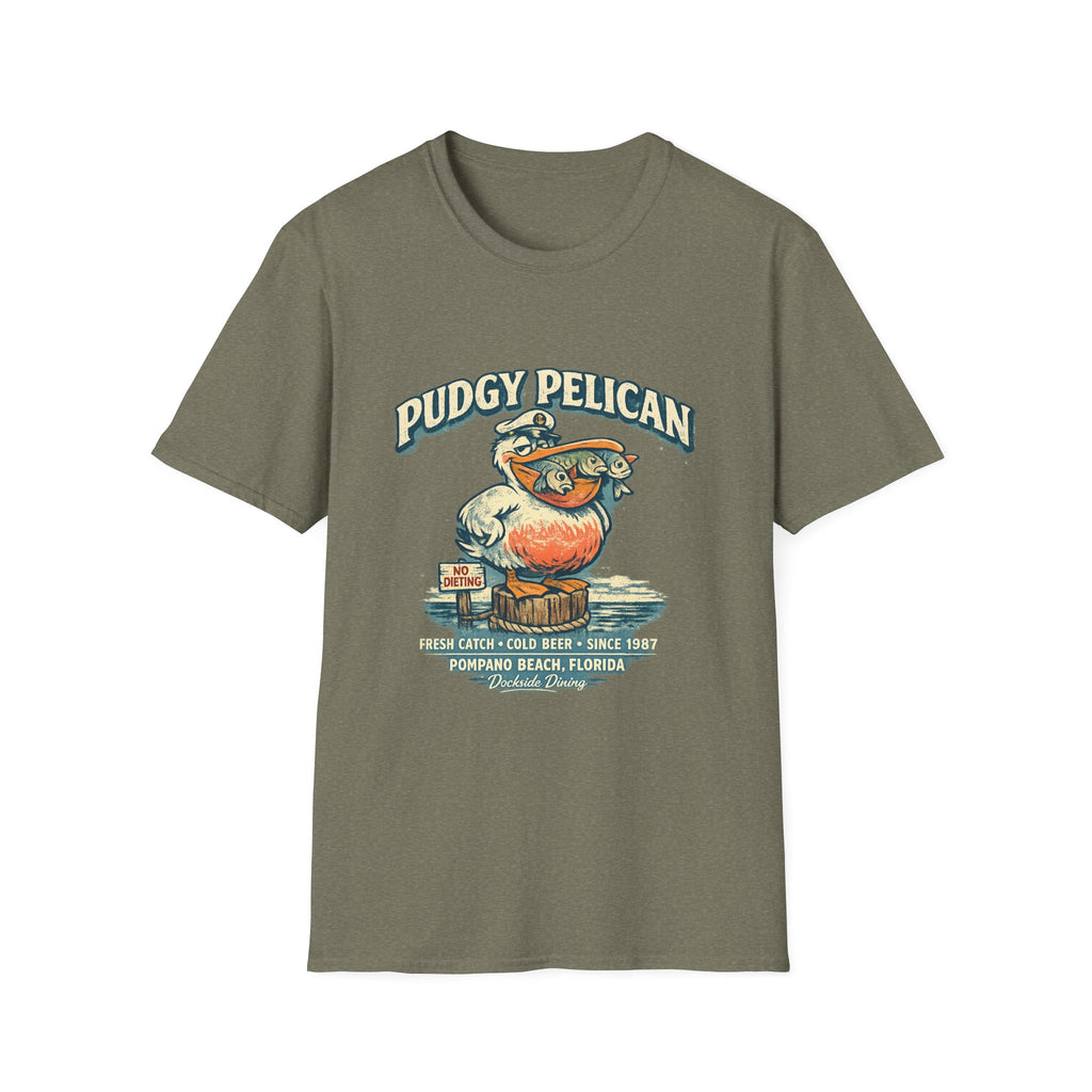 Pudgy Pelican Graphic T-Shirt — Vintage Beach Bird Tee