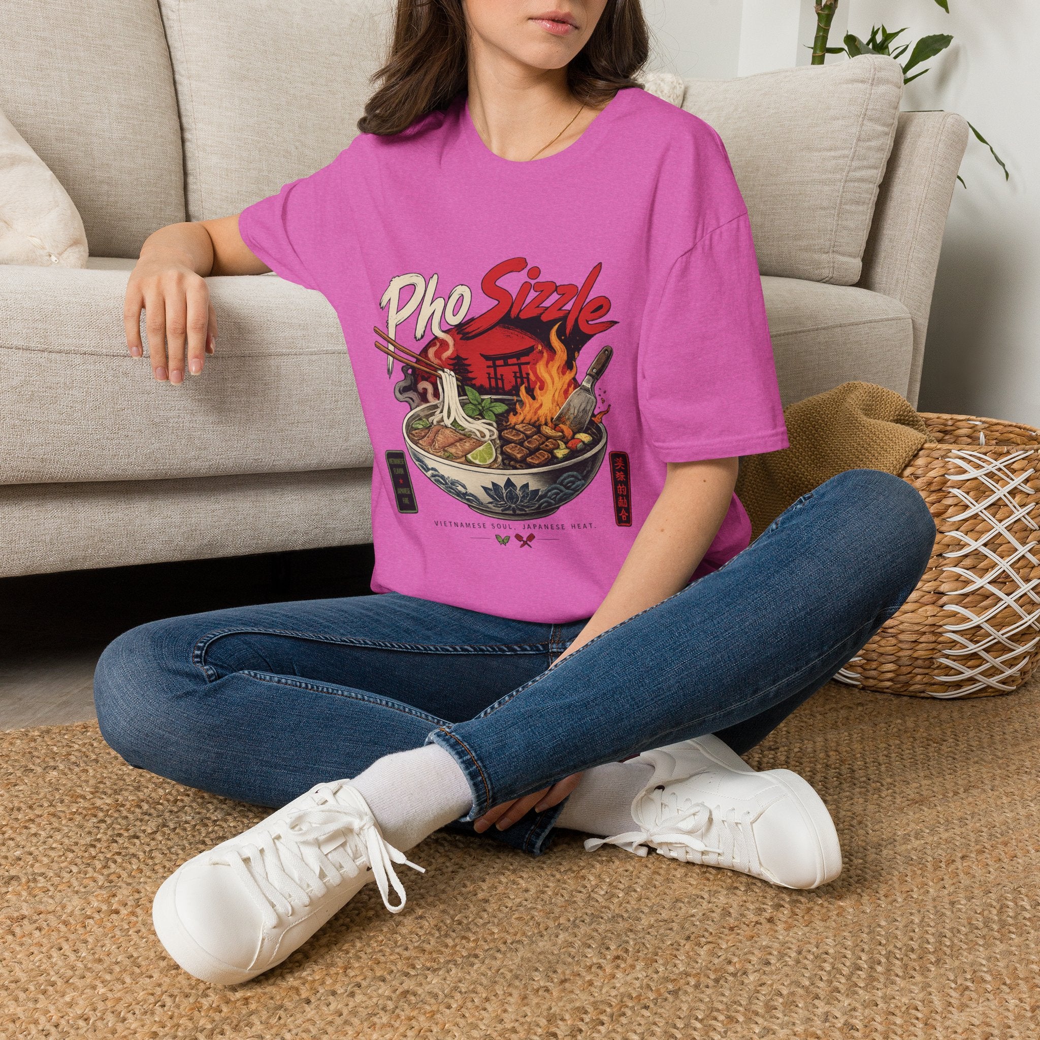 Pho Sizzle T-Shirt – Asian Fusion Street Food Bowl Graphic Tee
