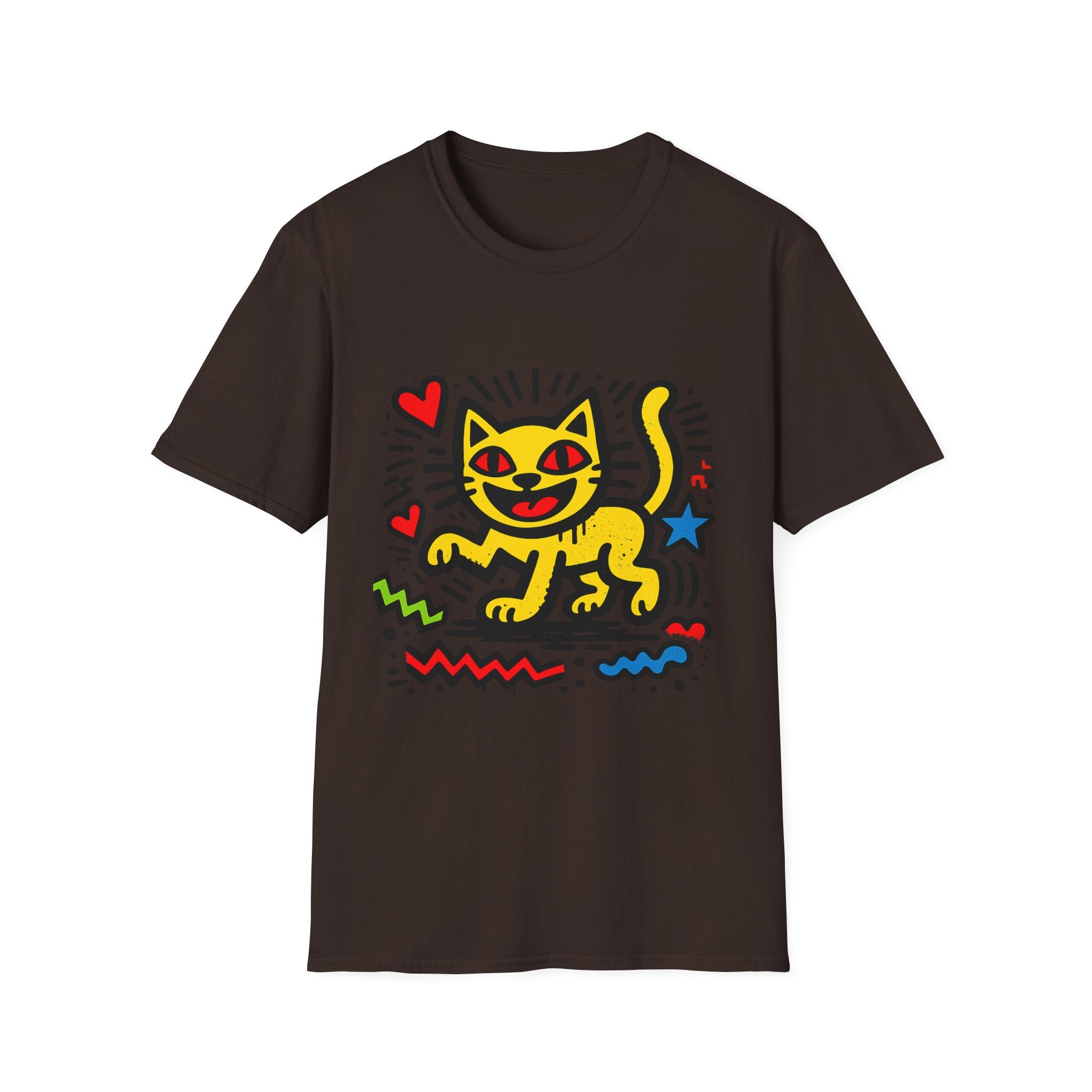 Playful Pop Art Cat T-Shirt | Colorful Retro Graphic Tee