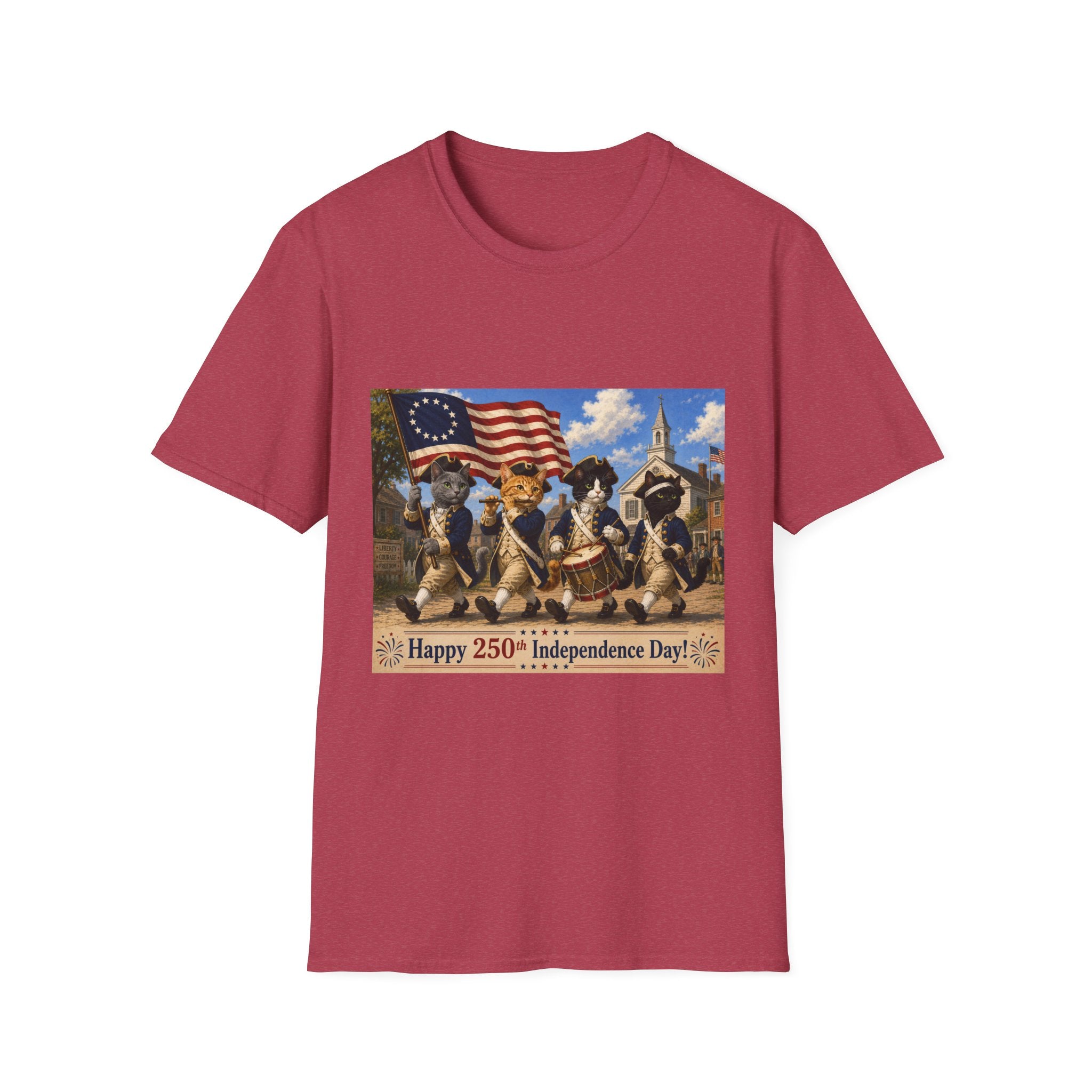 Patriotic Cats 4th of July T-Shirt — Happy 250th Independence Day Design