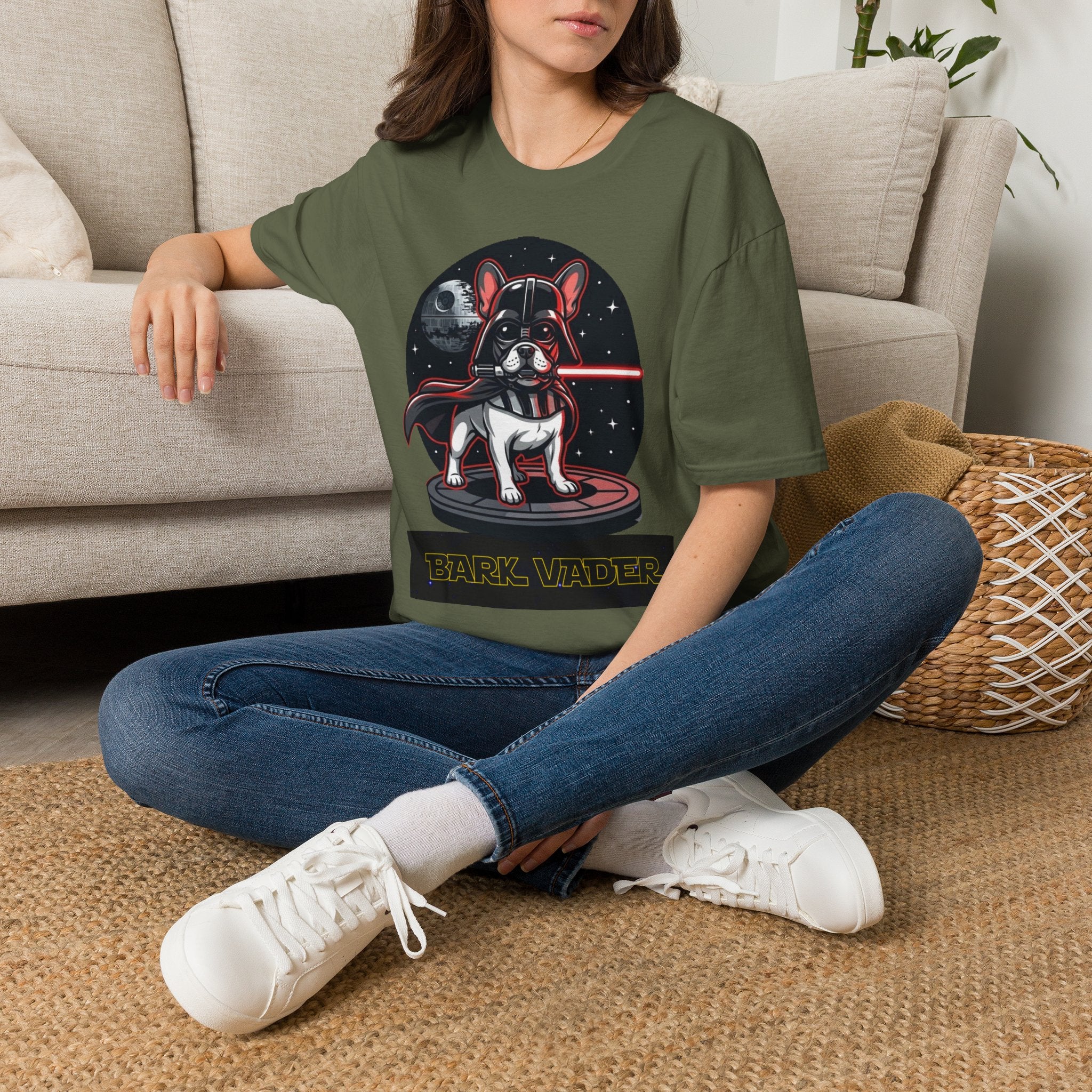 Bark Vader French Bulldog T-Shirt | Space Dog, Lightsaber Humor