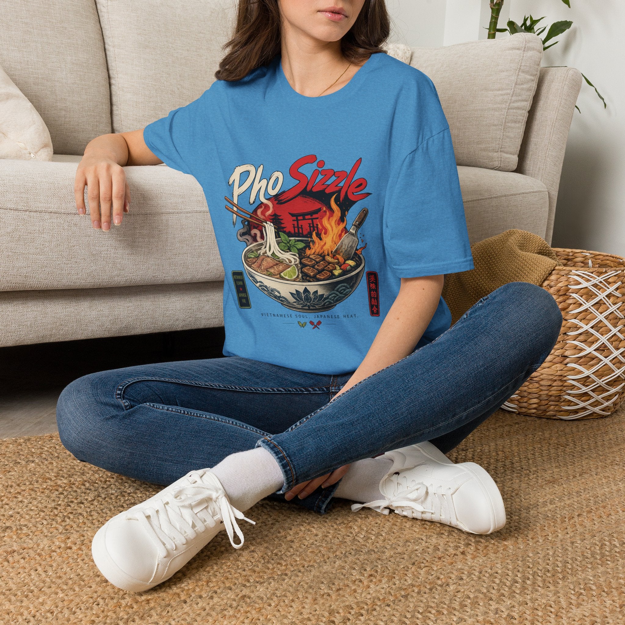 Pho Sizzle T-Shirt – Asian Fusion Street Food Bowl Graphic Tee
