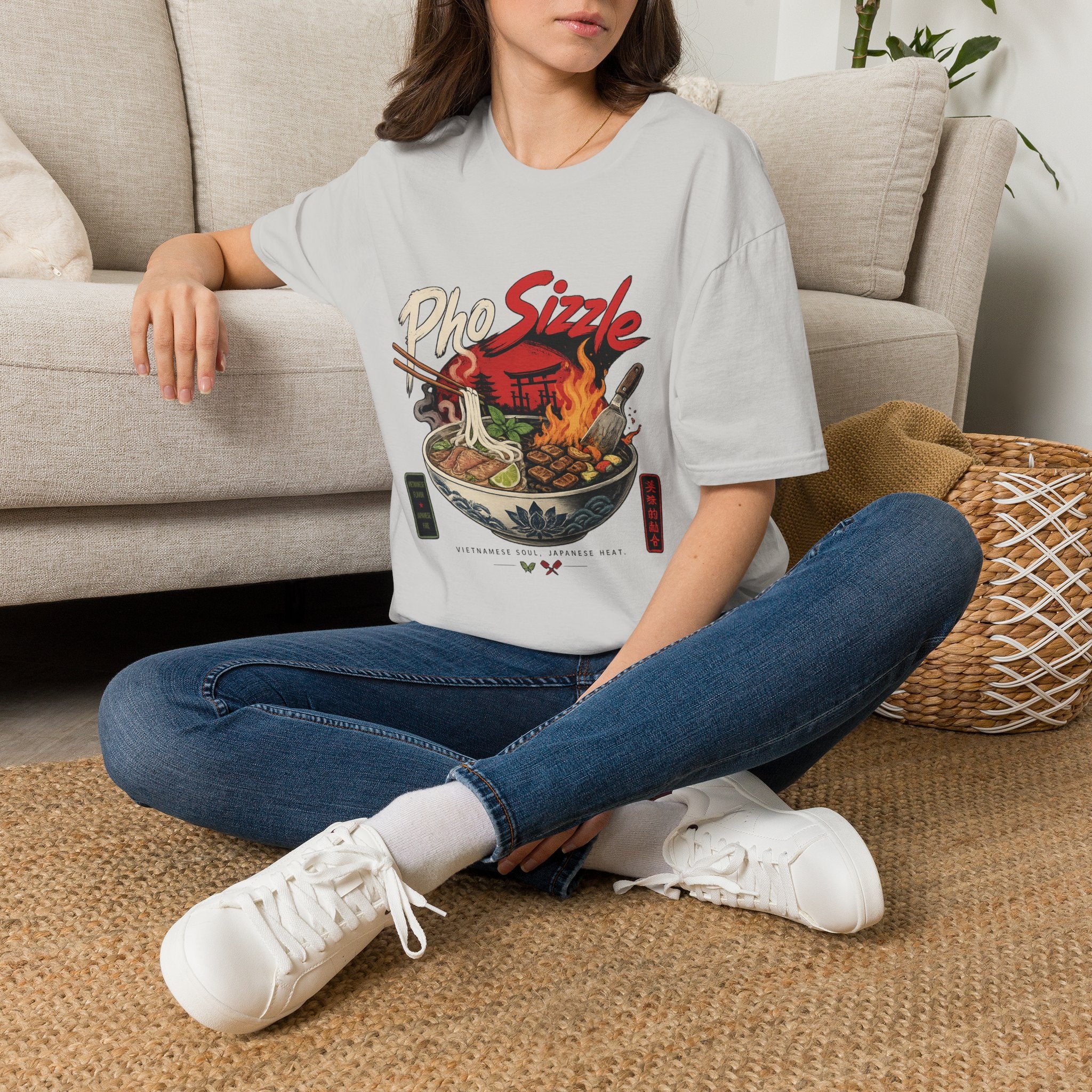 Pho Sizzle T-Shirt – Asian Fusion Street Food Bowl Graphic Tee