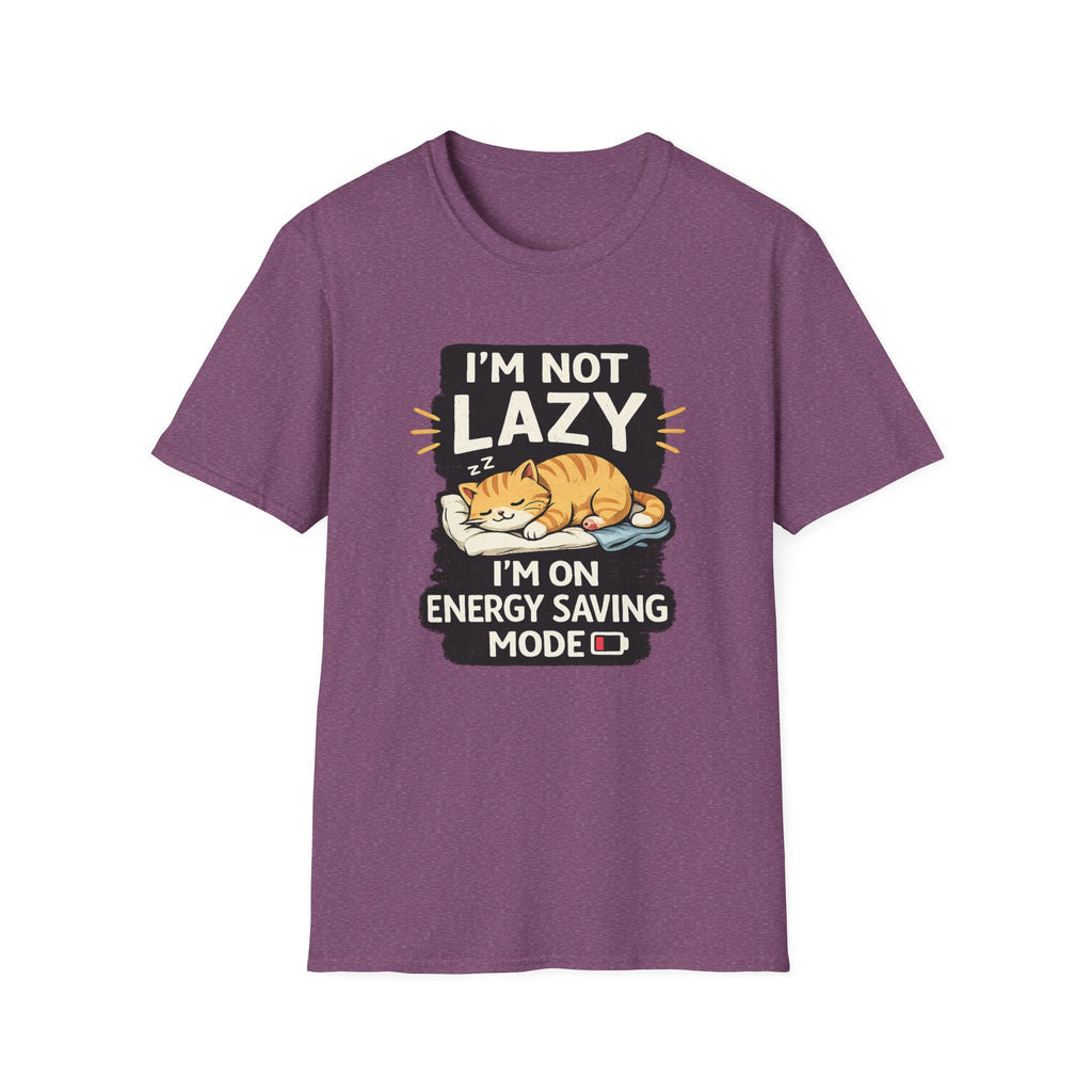 I'm Not Lazy Cat T-Shirt - "I'm On Energy Saving Mode" Funny Cat Graphic Tee