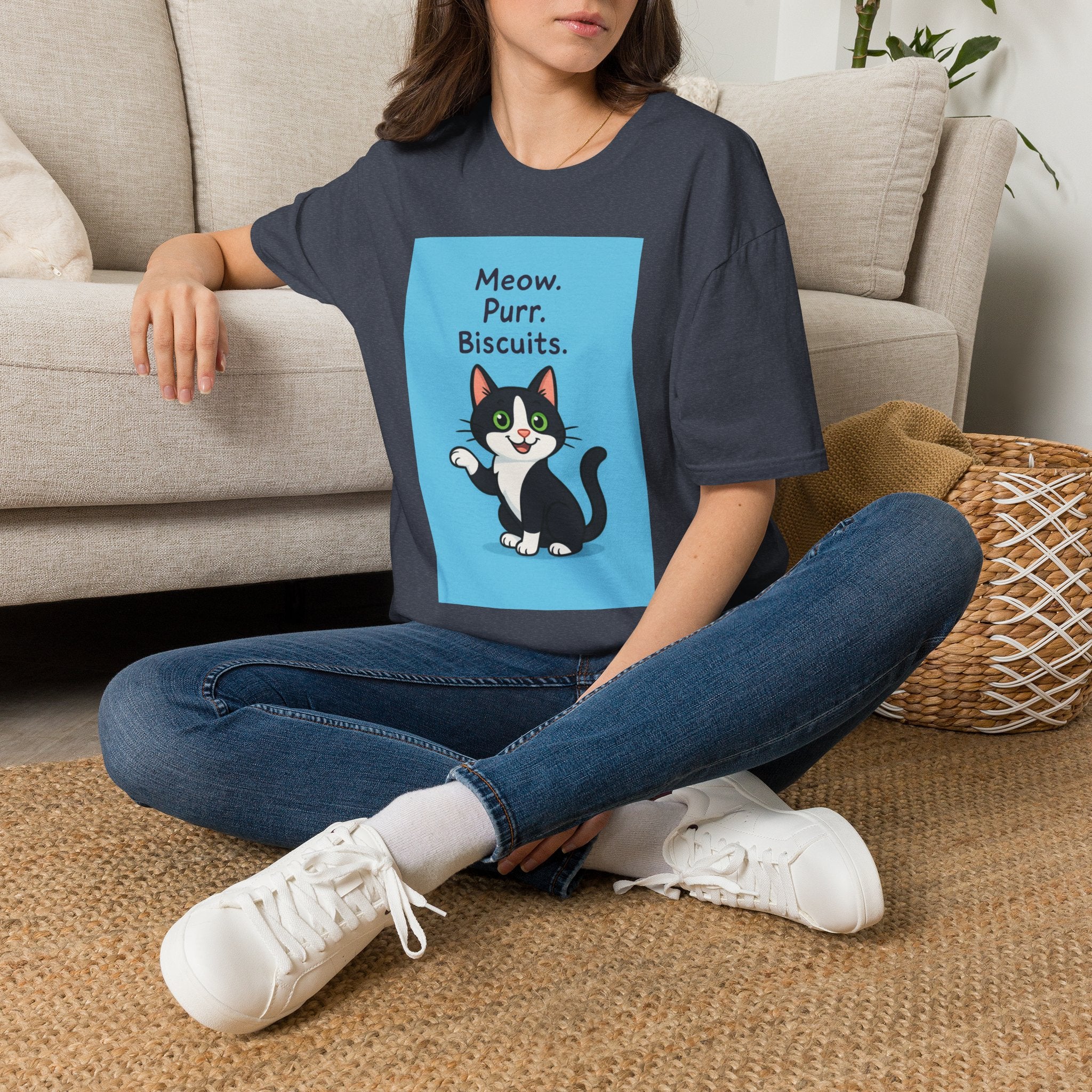 Meow Purr Biscuits T-Shirt, Cat Lover Gift, Cute Kitty Tee, Funny Animal Shirt, Kitten Graphic Top, Feline Apparel
