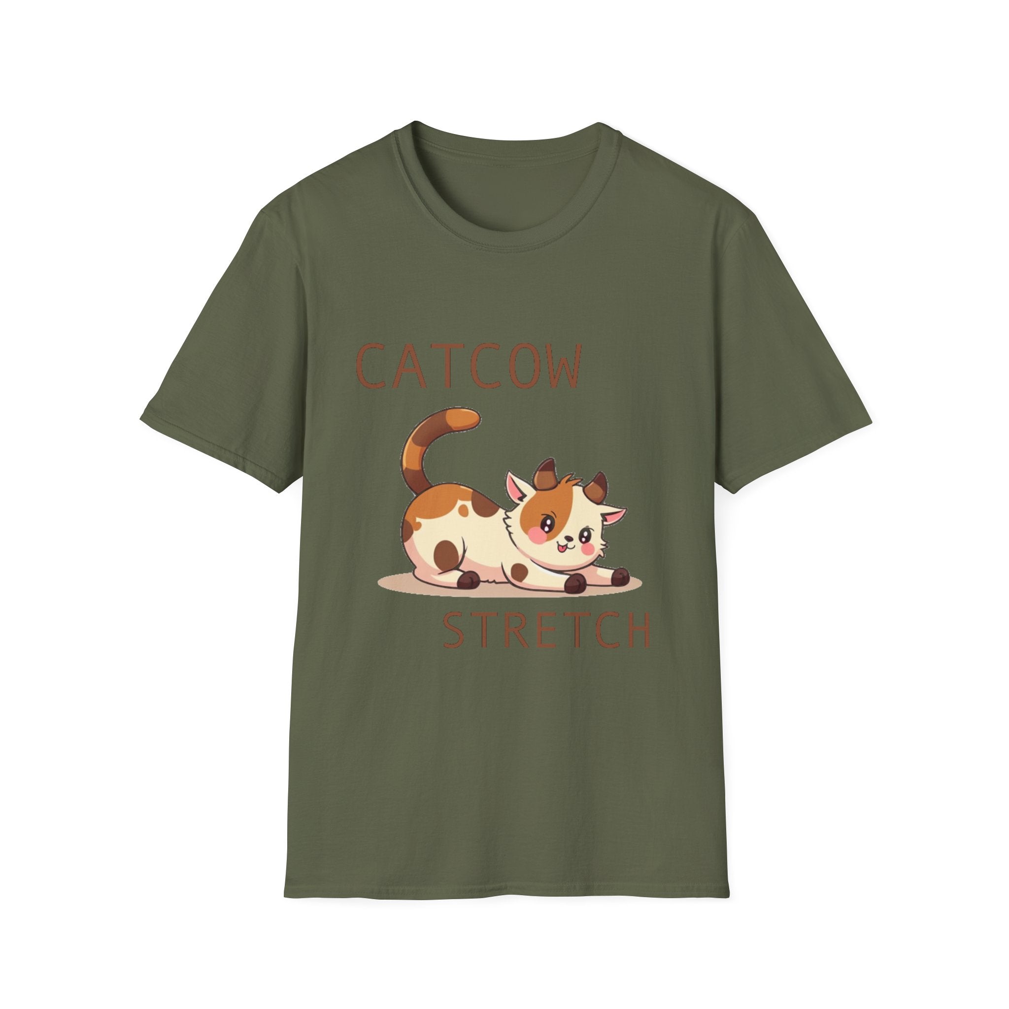 Catcow Stretch T-Shirt | Cute Calico Cat Illustration