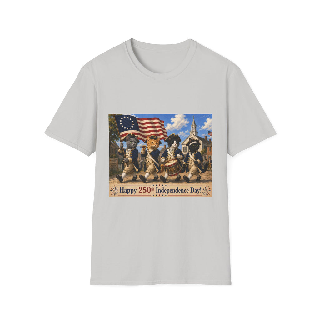 Patriotic Cats 4th of July T-Shirt — Happy 250th Independence Day Design