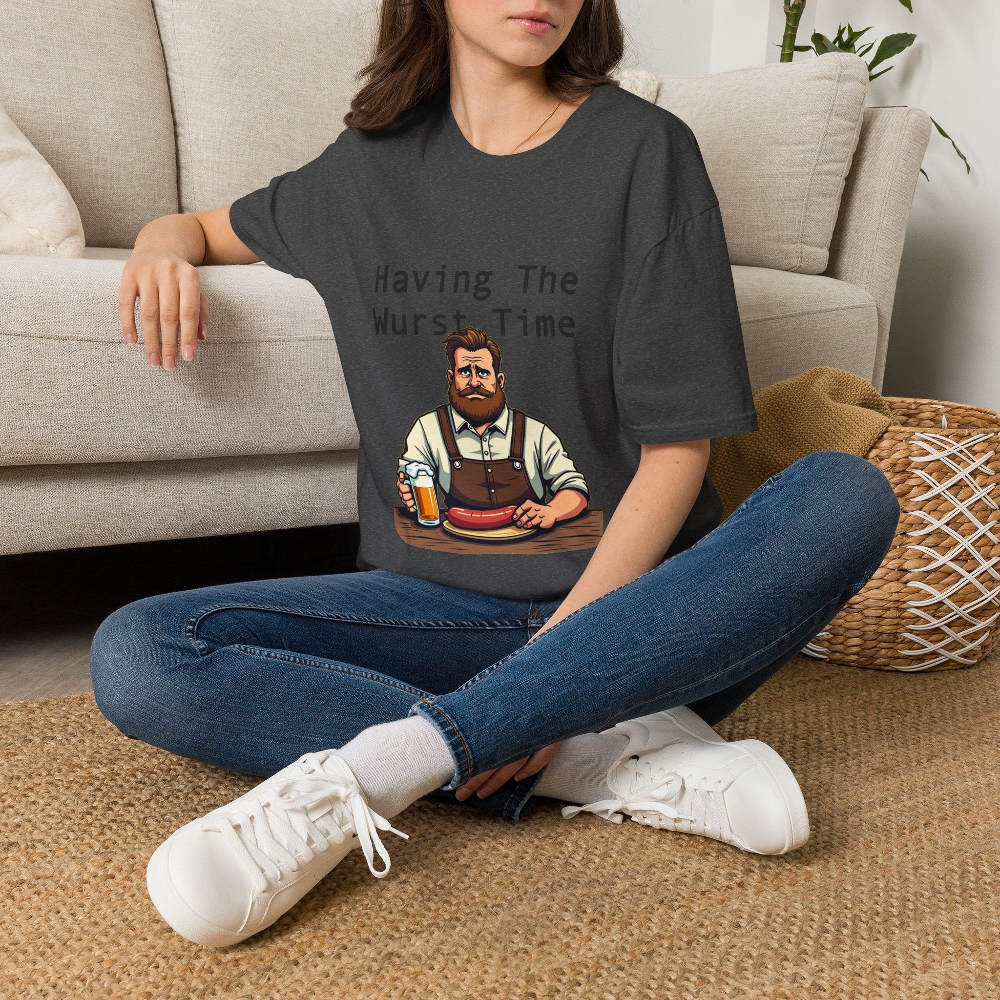 Having The Wurst Time T-Shirt, Funny German Beer, Unisex Humor Tee, Oktoberfest Gift, Casual Wear, Party Outfit
