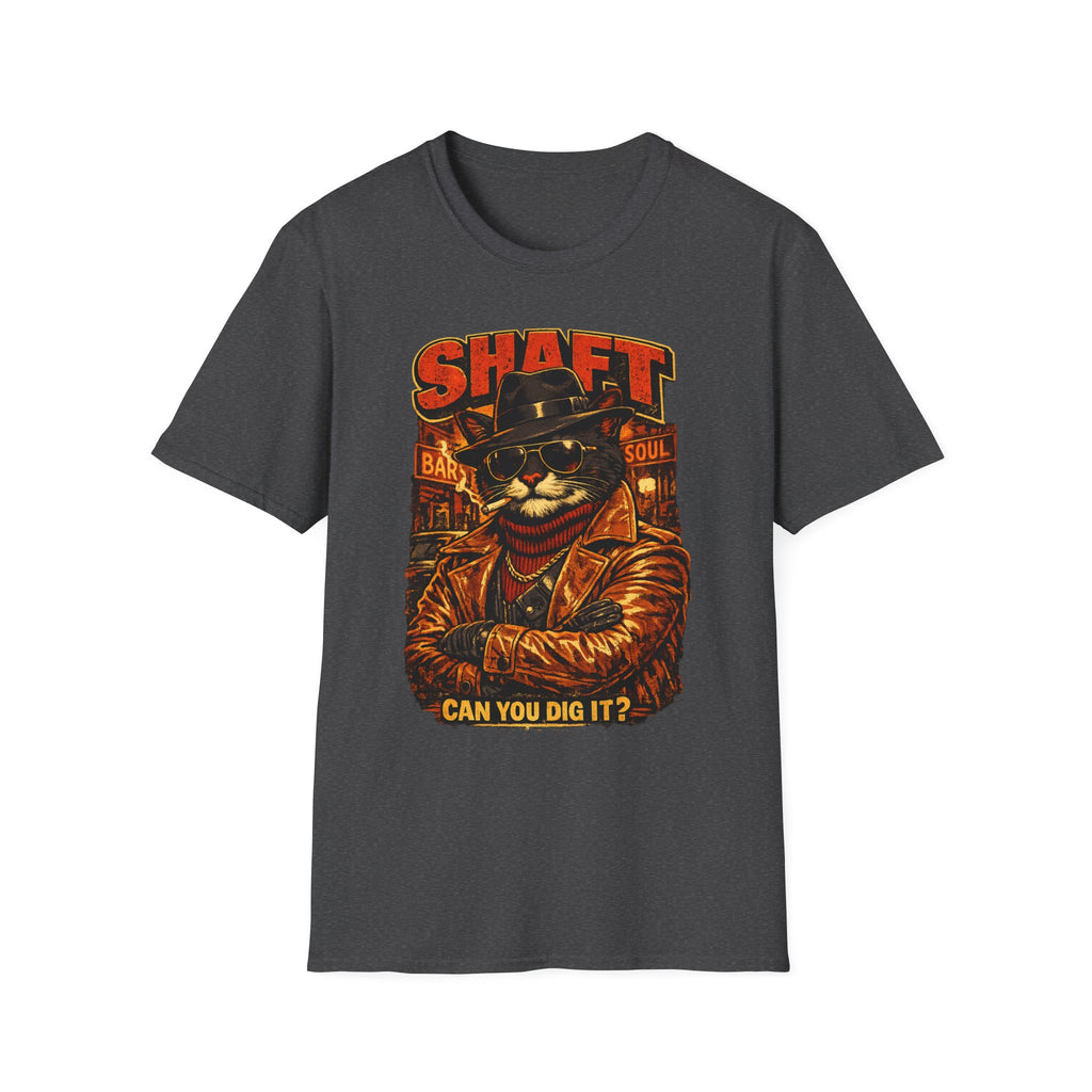 T-Shirt — Retro 'Shaft' Cat Design "Can You Dig It?" Vintage Blaxploitation Style