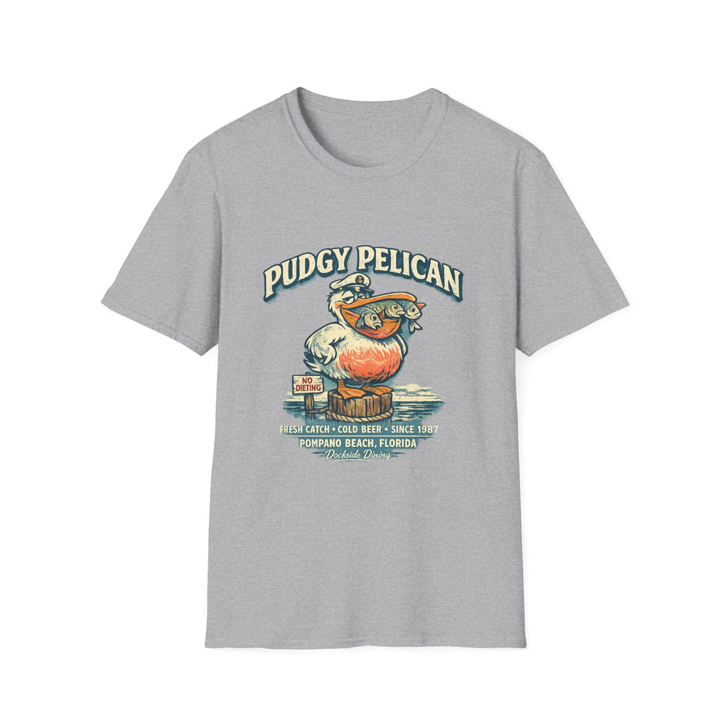 Pudgy Pelican Graphic T-Shirt — Vintage Beach Bird Tee