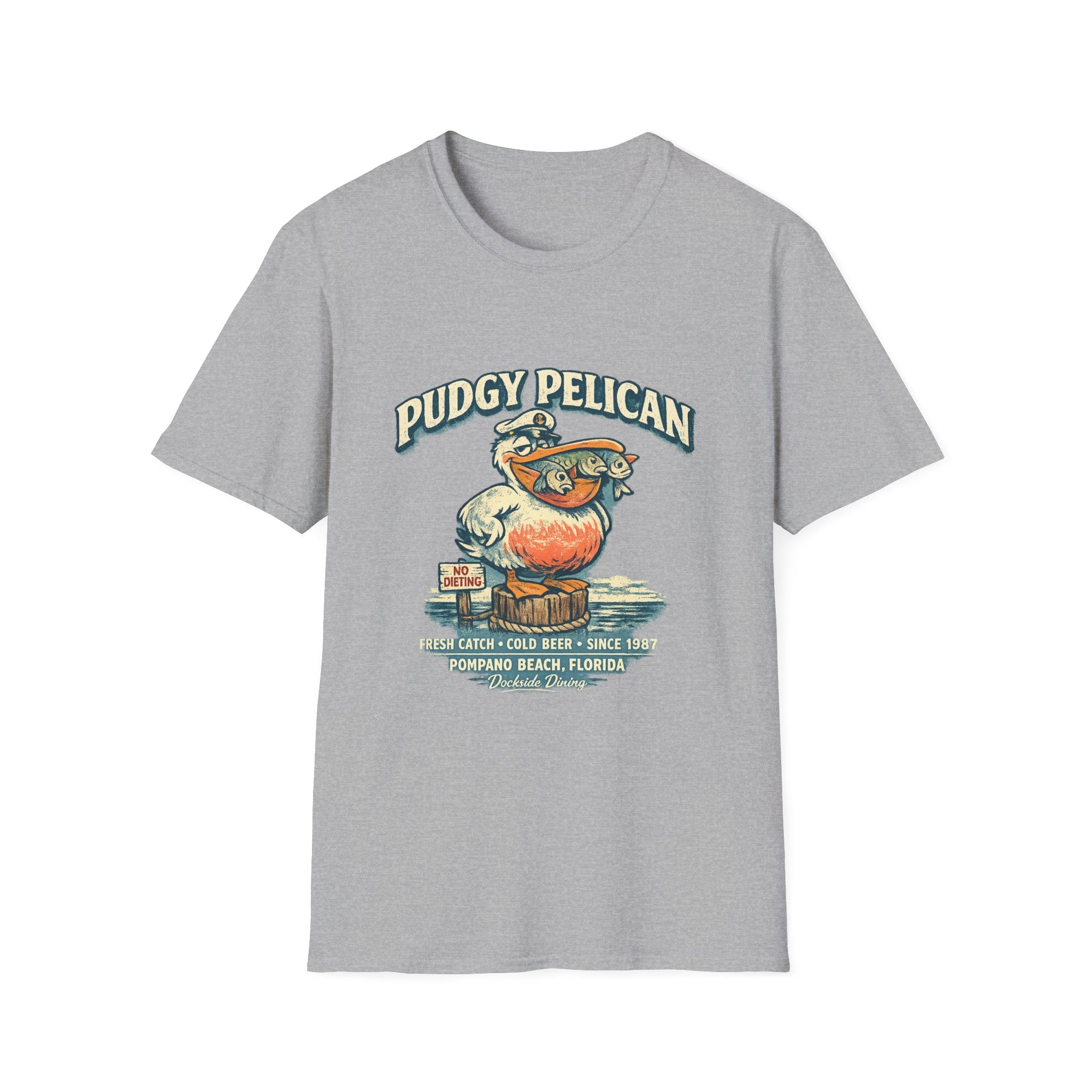 Pudgy Pelican Graphic T-Shirt — Vintage Beach Bird Tee