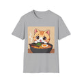 Kawaii Cat with Ramen Bowl T-Shirt | Cute Neko Ramen Tee