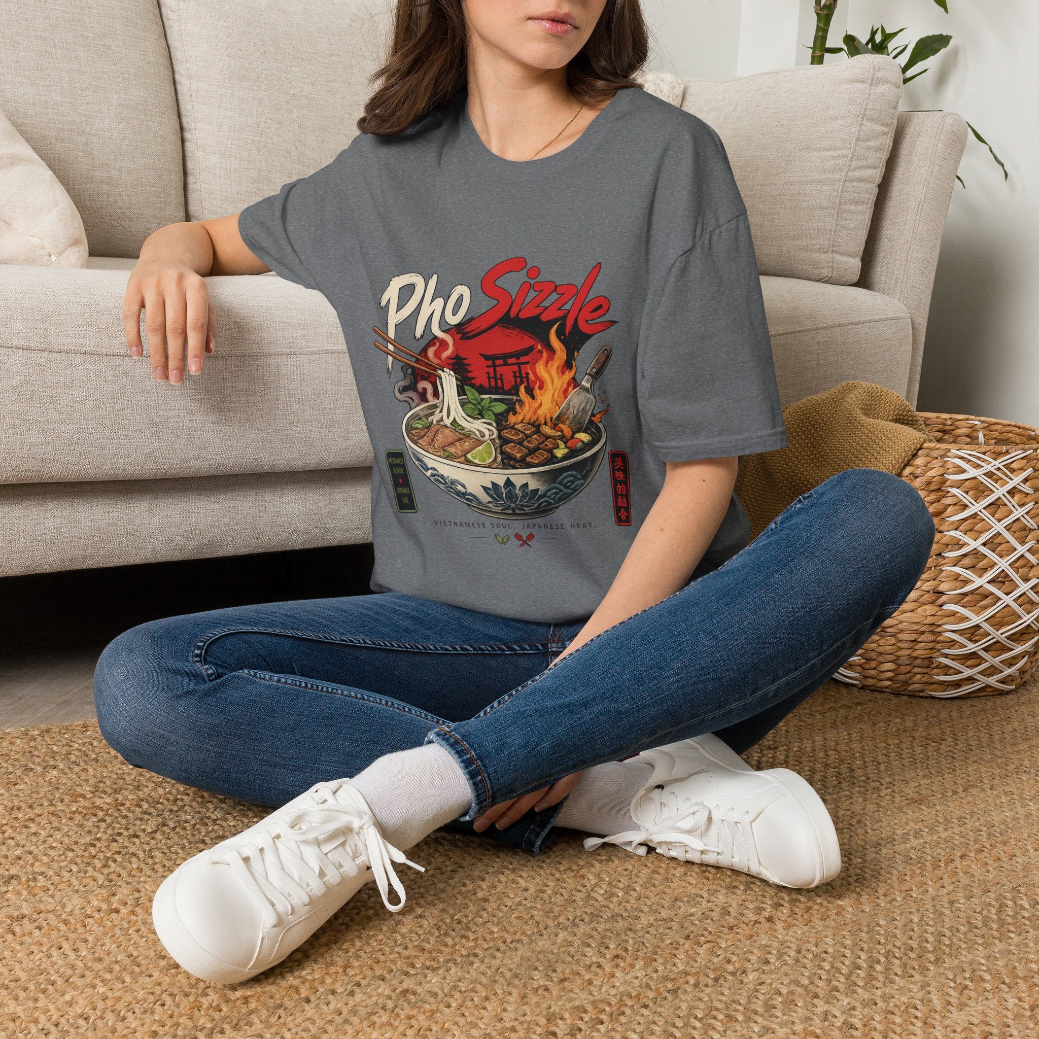 Pho Sizzle T-Shirt – Asian Fusion Street Food Bowl Graphic Tee