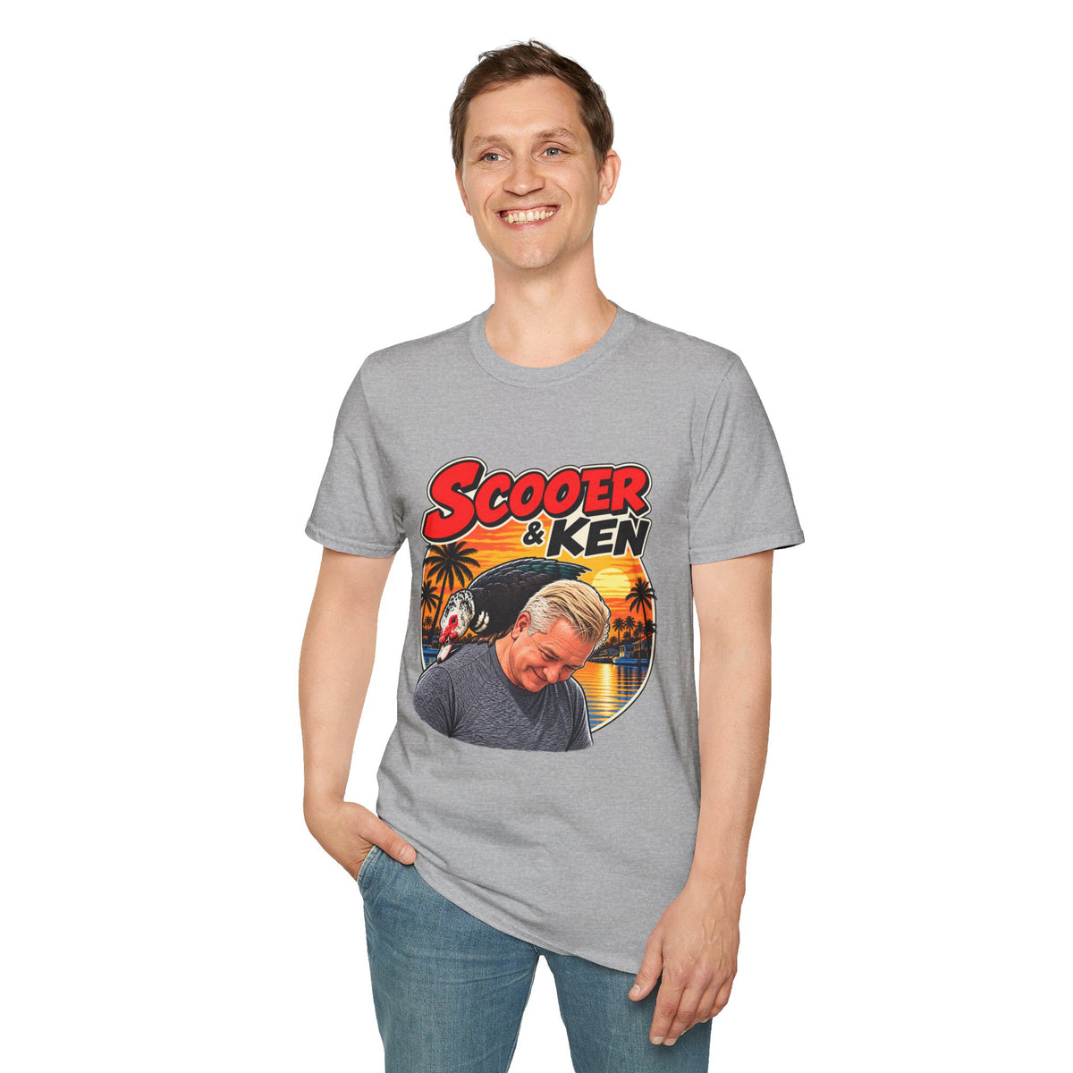 Scooter & Ken Sunset T-Shirt — Vintage Palm Beach Graphic Tee