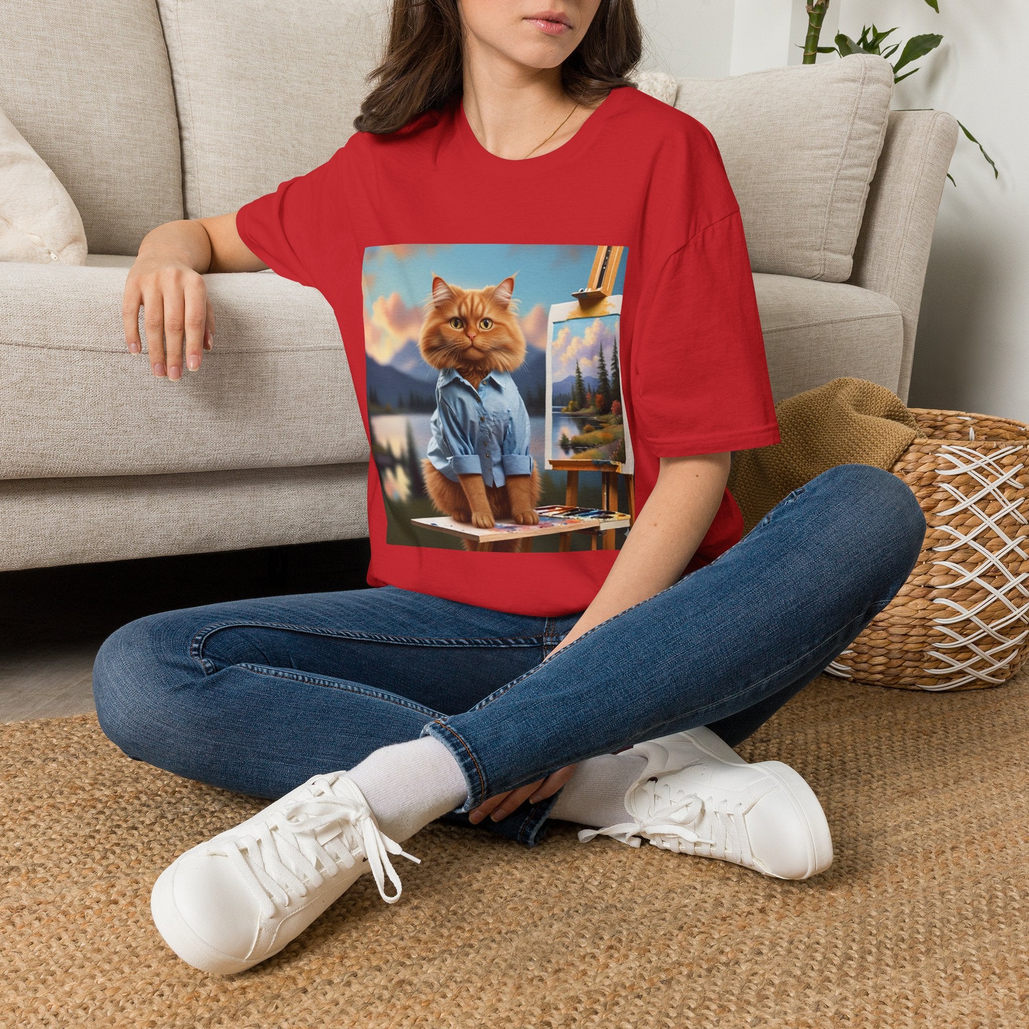 Happy Little Painter Cat T-Shirt