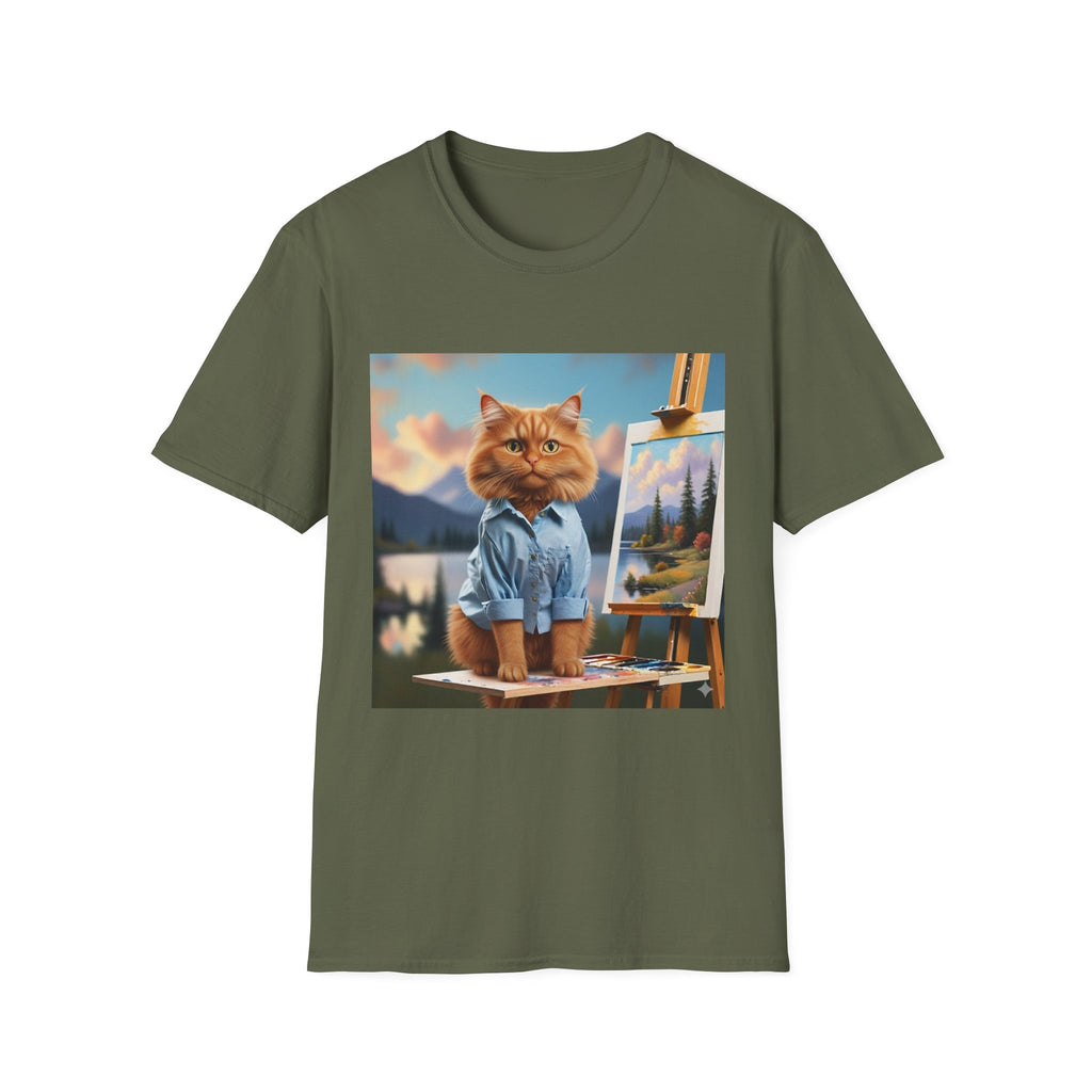 Happy Little Painter Cat T-Shirt