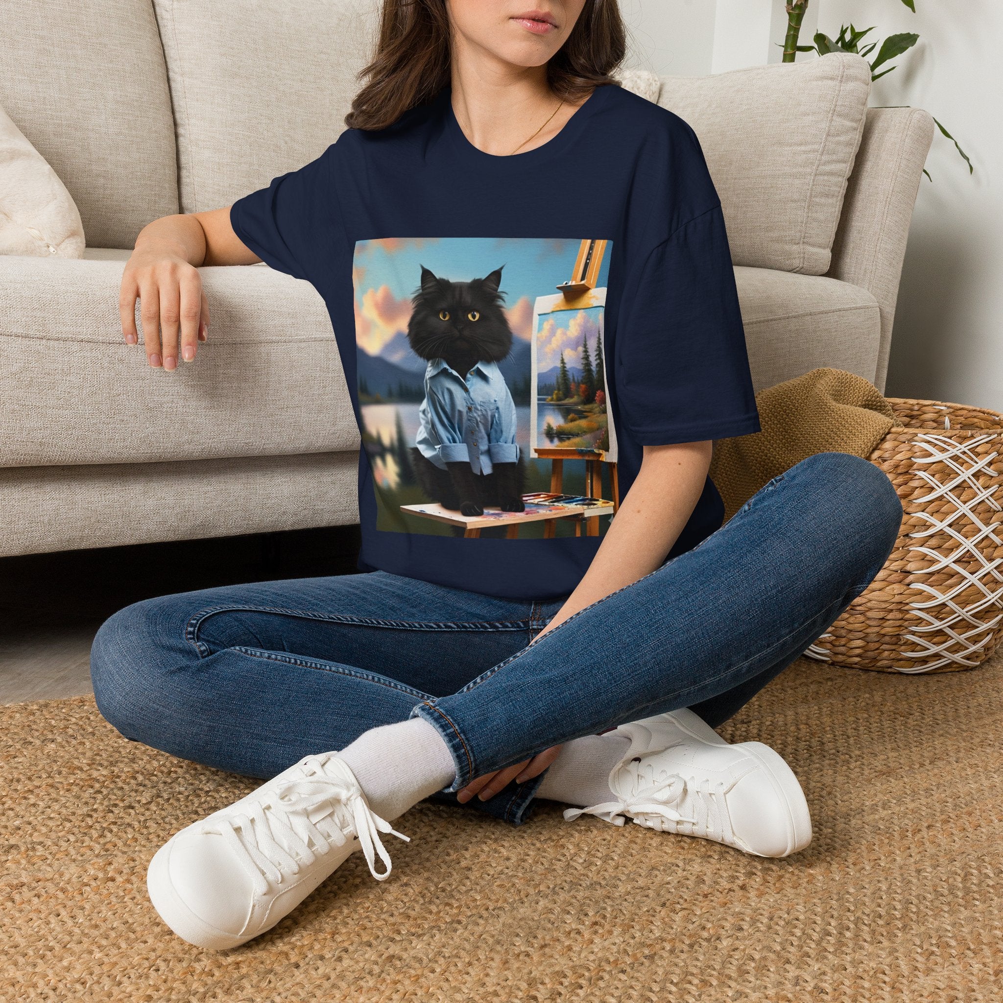 Happy Little Painter Cat T-Shirt
