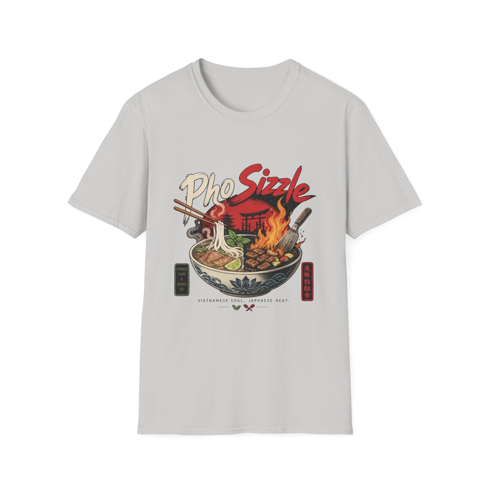Pho Sizzle T-Shirt – Asian Fusion Street Food Bowl Graphic Tee