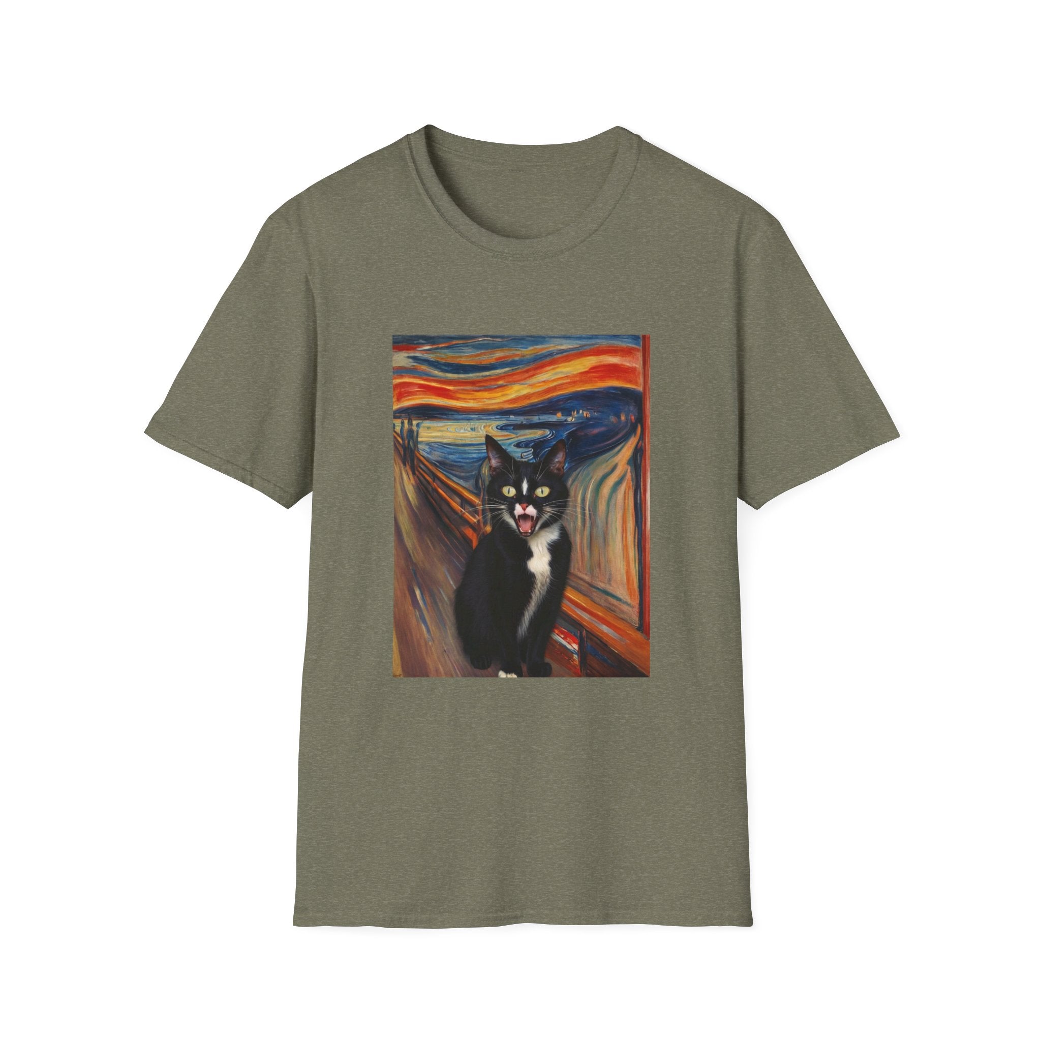 The Scream Cat T-Shirt - Funny Edvard Munch Parody Tee, Cat Art Shirt for Men & Women