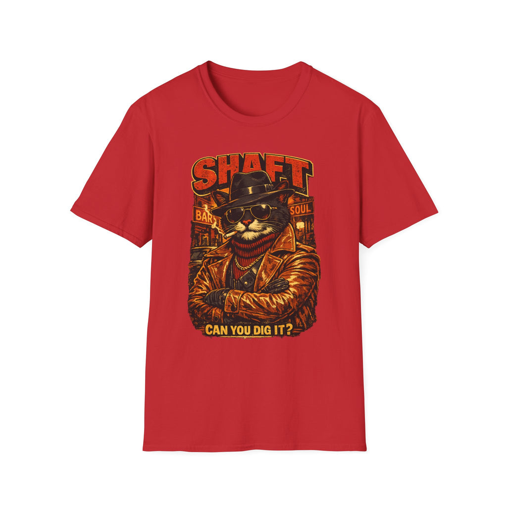 T-Shirt — Retro 'Shaft' Cat Design "Can You Dig It?" Vintage Blaxploitation Style