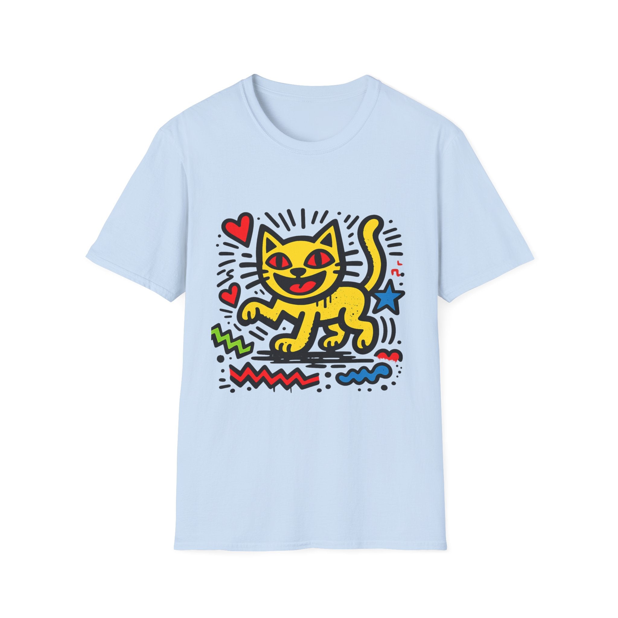 Playful Pop Art Cat T-Shirt | Colorful Retro Graphic Tee