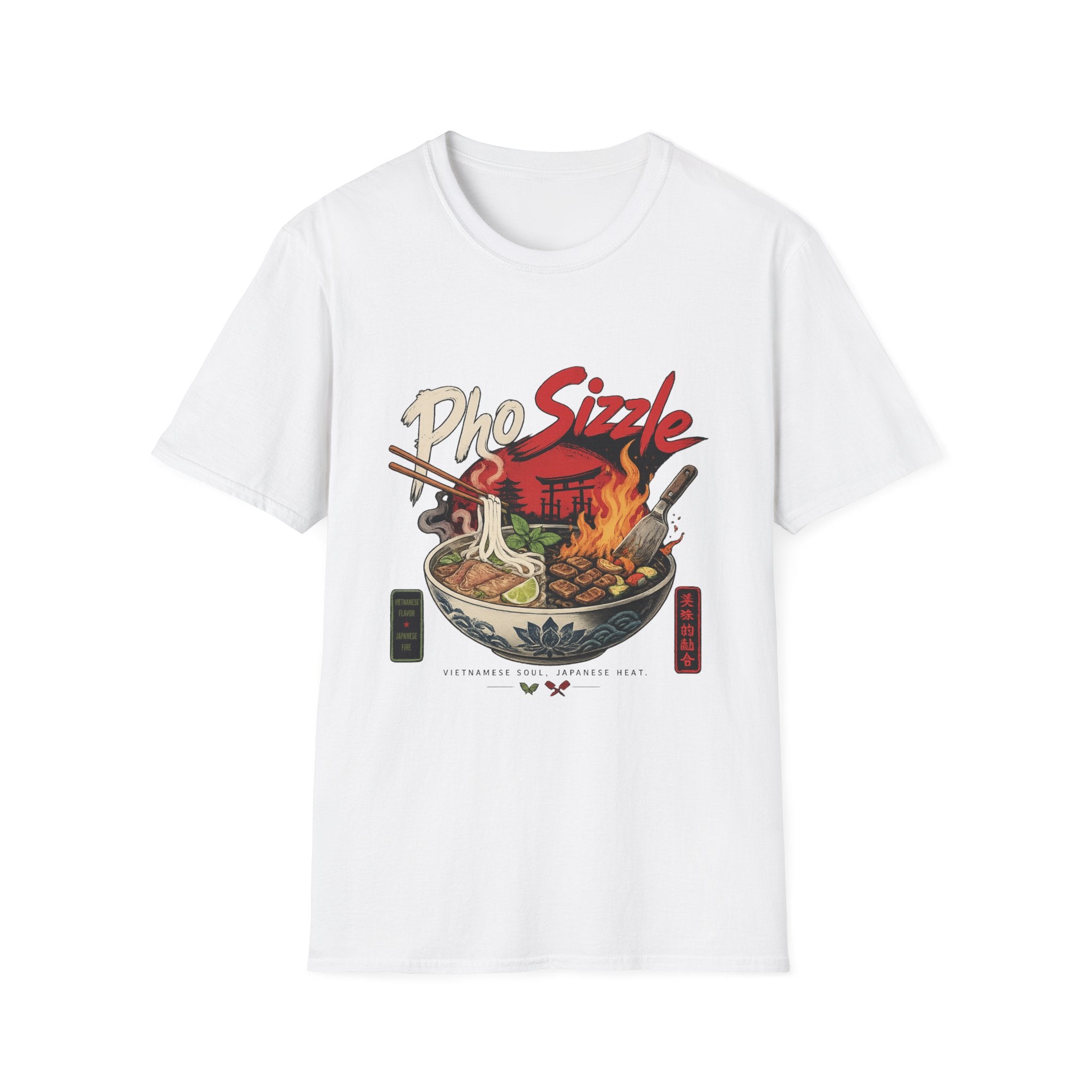 Pho Sizzle T-Shirt – Asian Fusion Street Food Bowl Graphic Tee