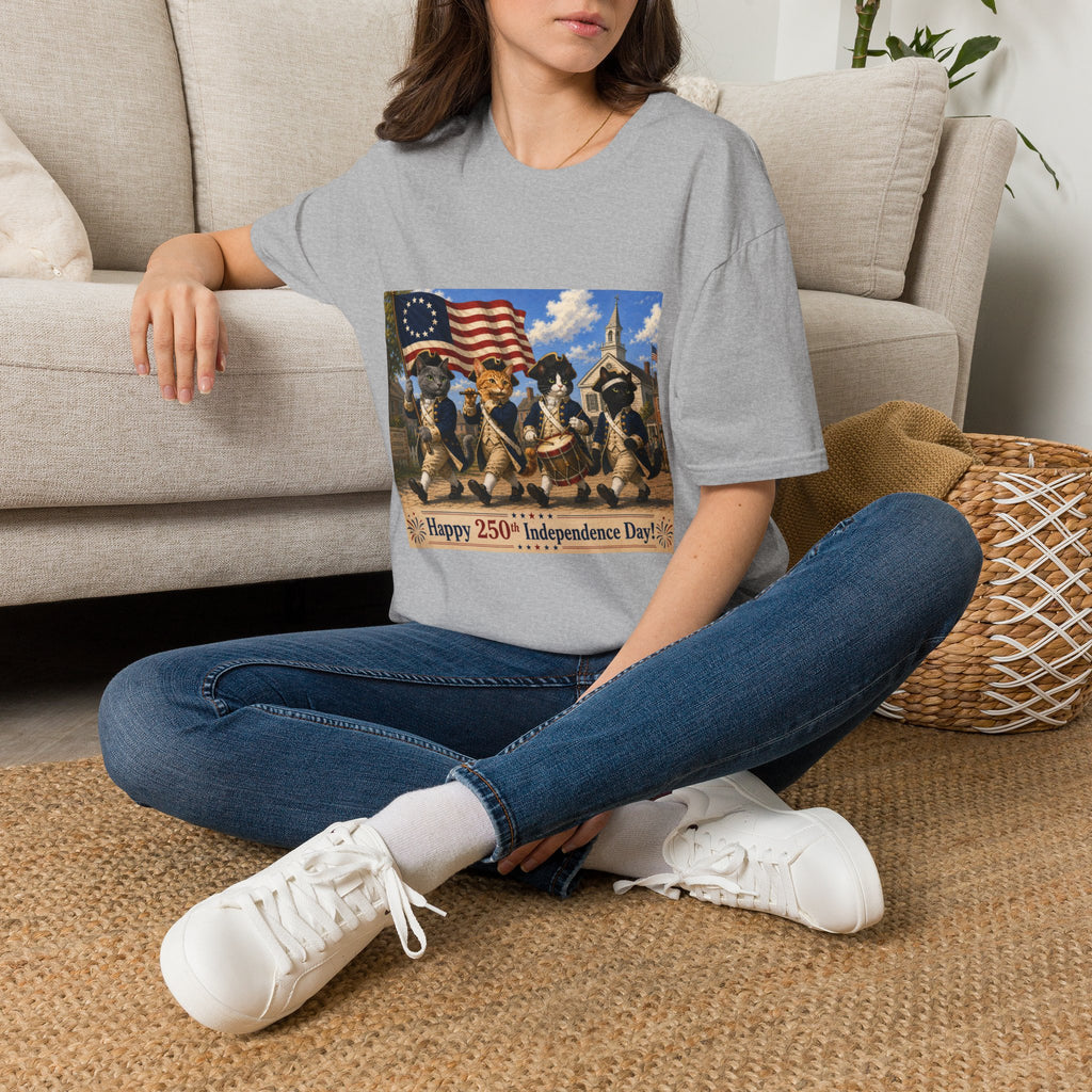 Patriotic Cats 4th of July T-Shirt — Happy 250th Independence Day Design