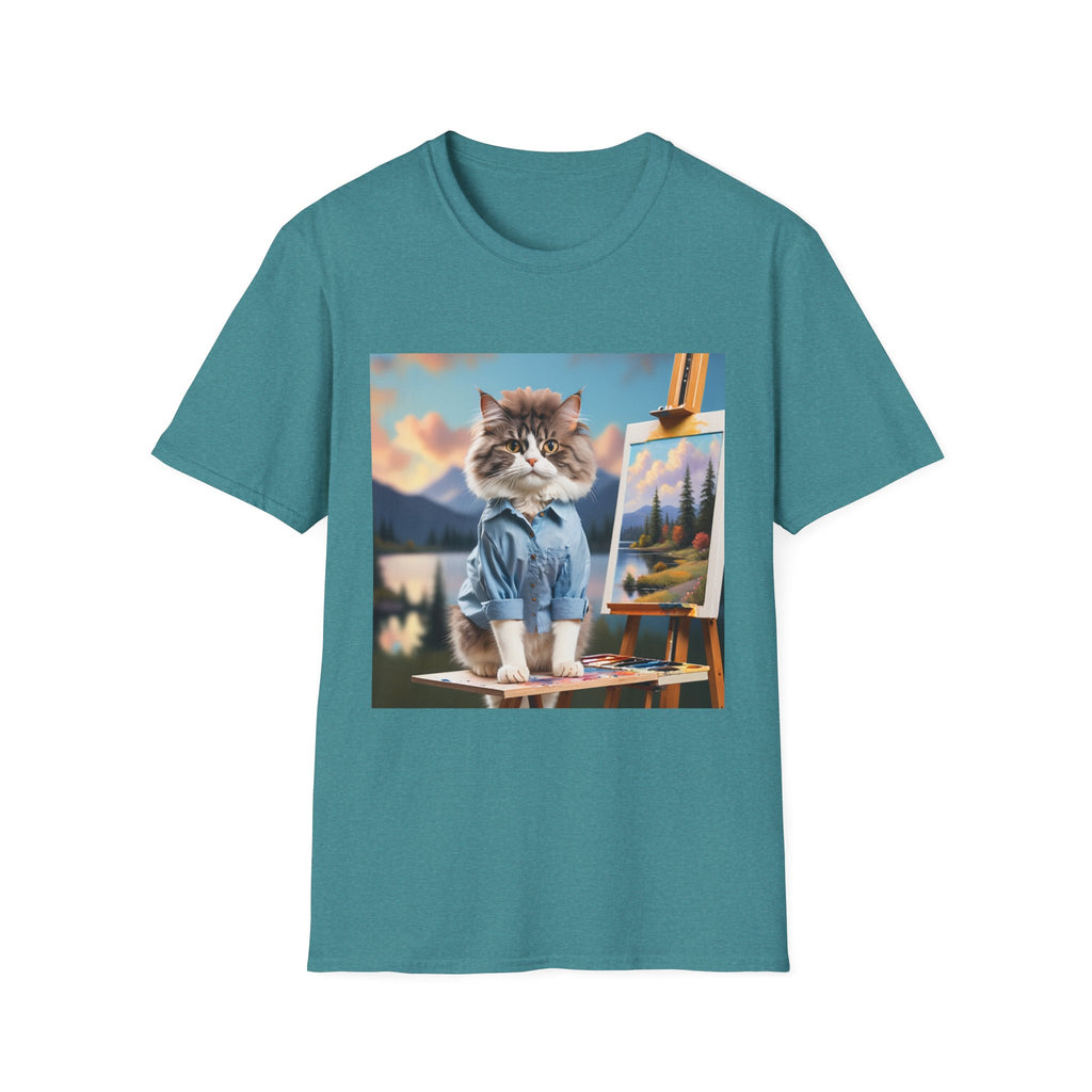Happy Little Painter Cat T-Shirt