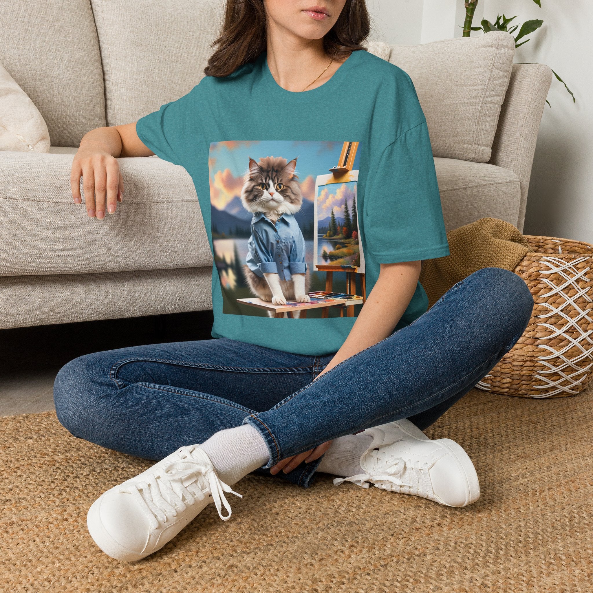 Happy Little Painter Cat T-Shirt