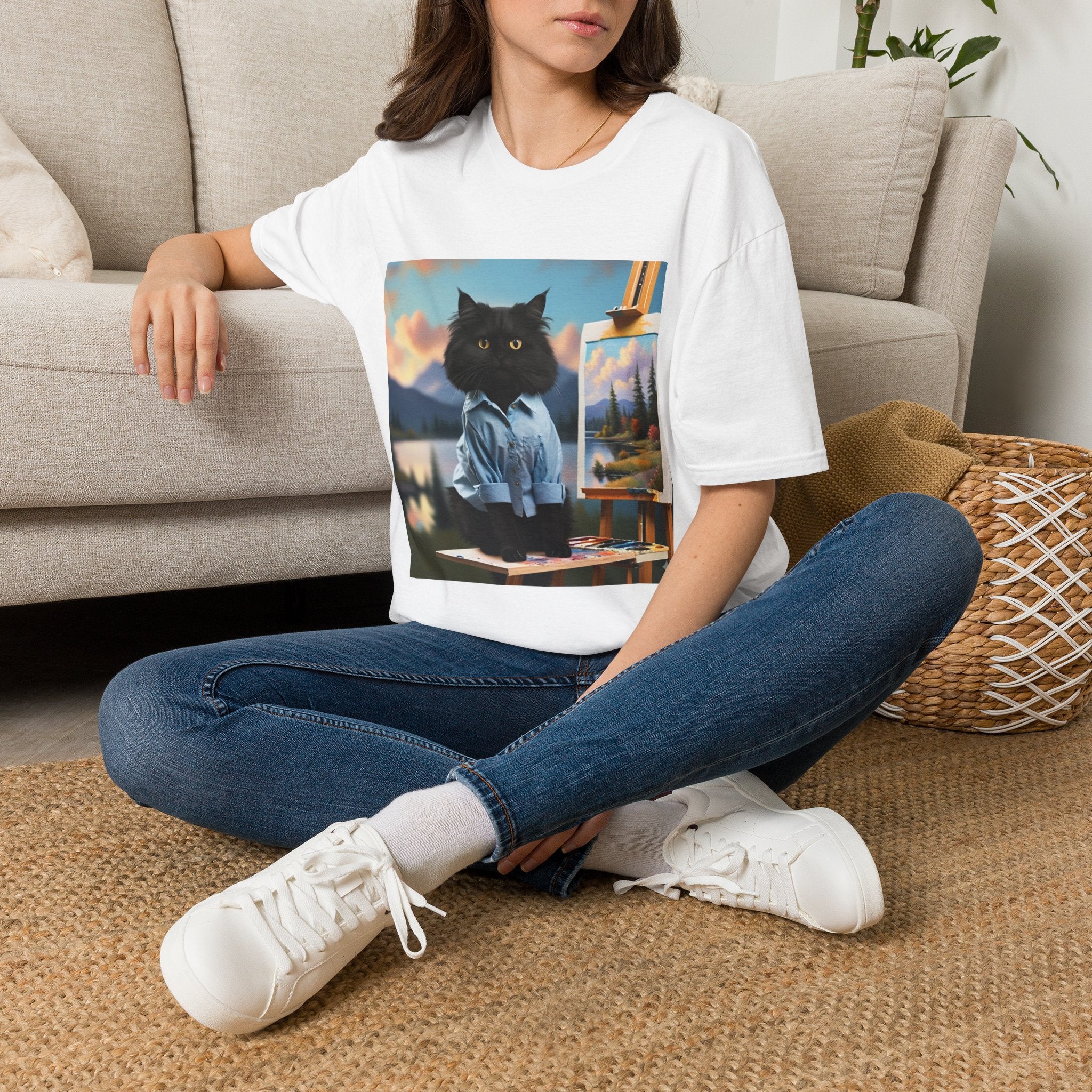 Happy Little Painter Cat T-Shirt