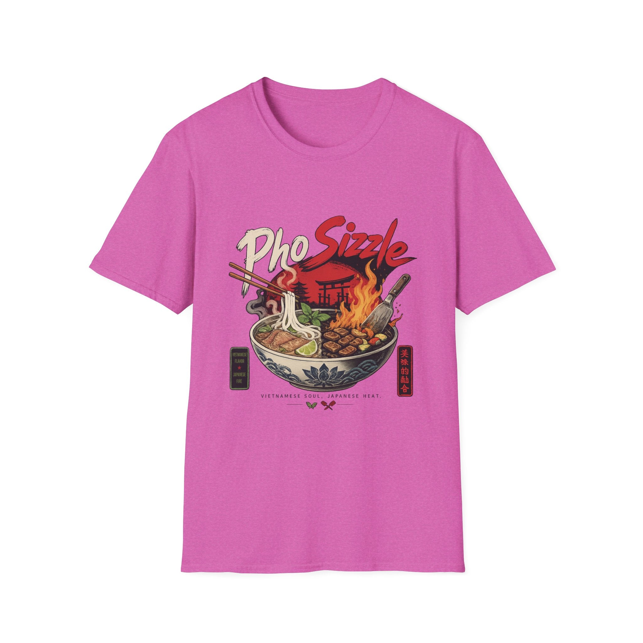 Pho Sizzle T-Shirt – Asian Fusion Street Food Bowl Graphic Tee