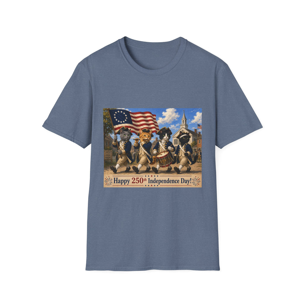 Patriotic Cats 4th of July T-Shirt — Happy 250th Independence Day Design