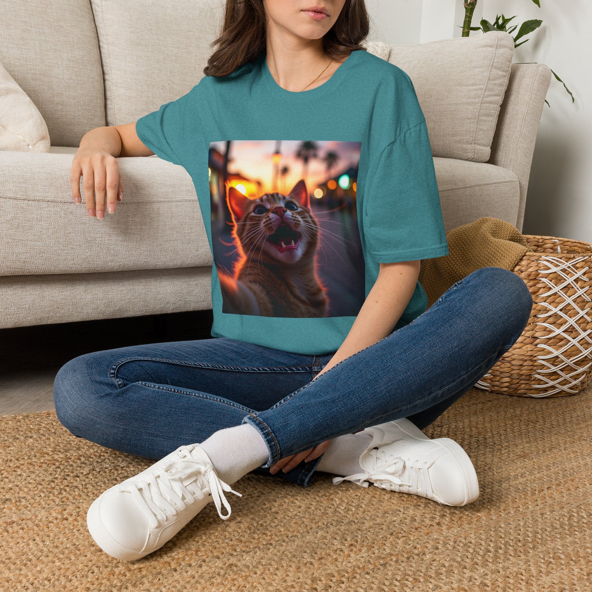 Festive Cat Selfie T-Shirt