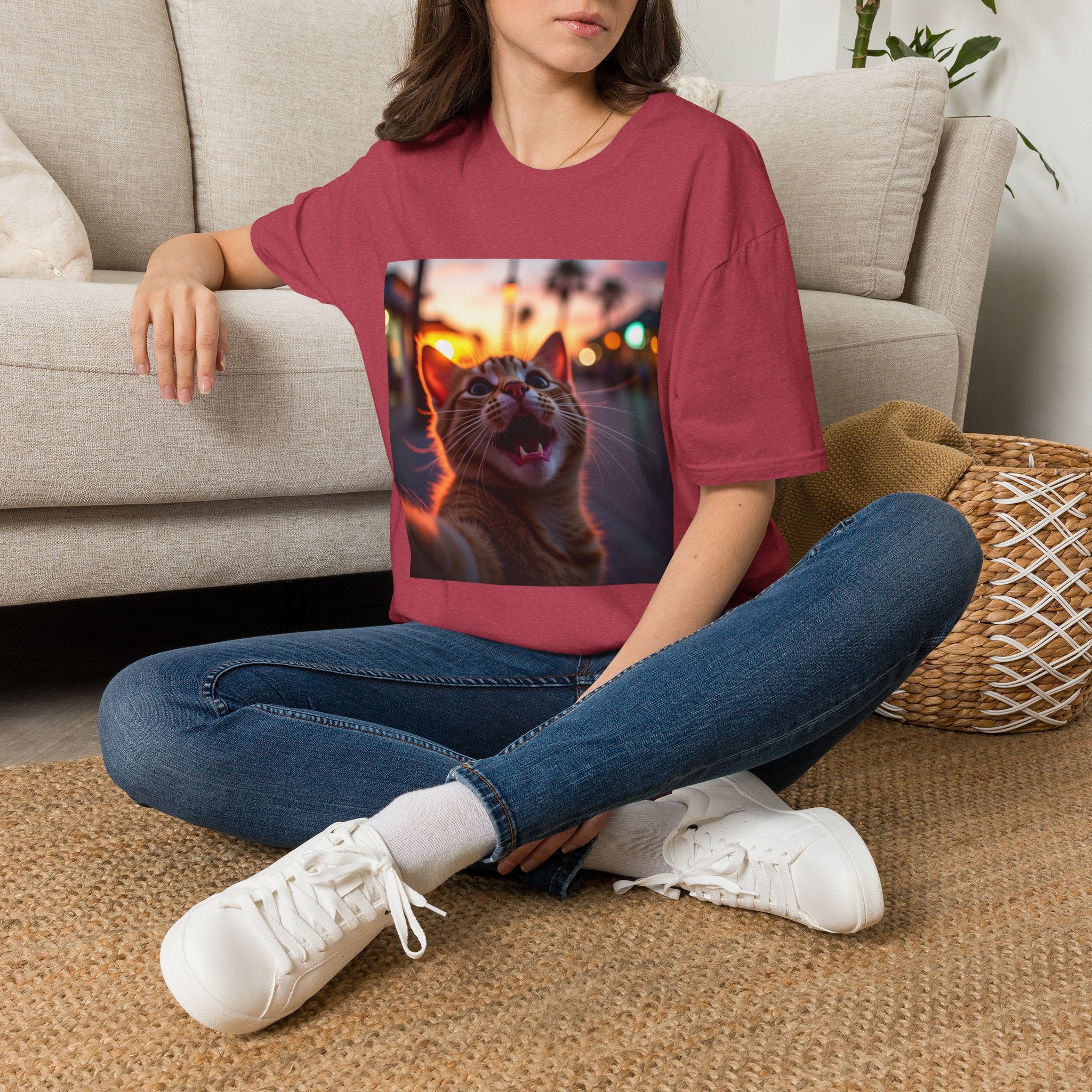 Festive Cat Selfie T-Shirt
