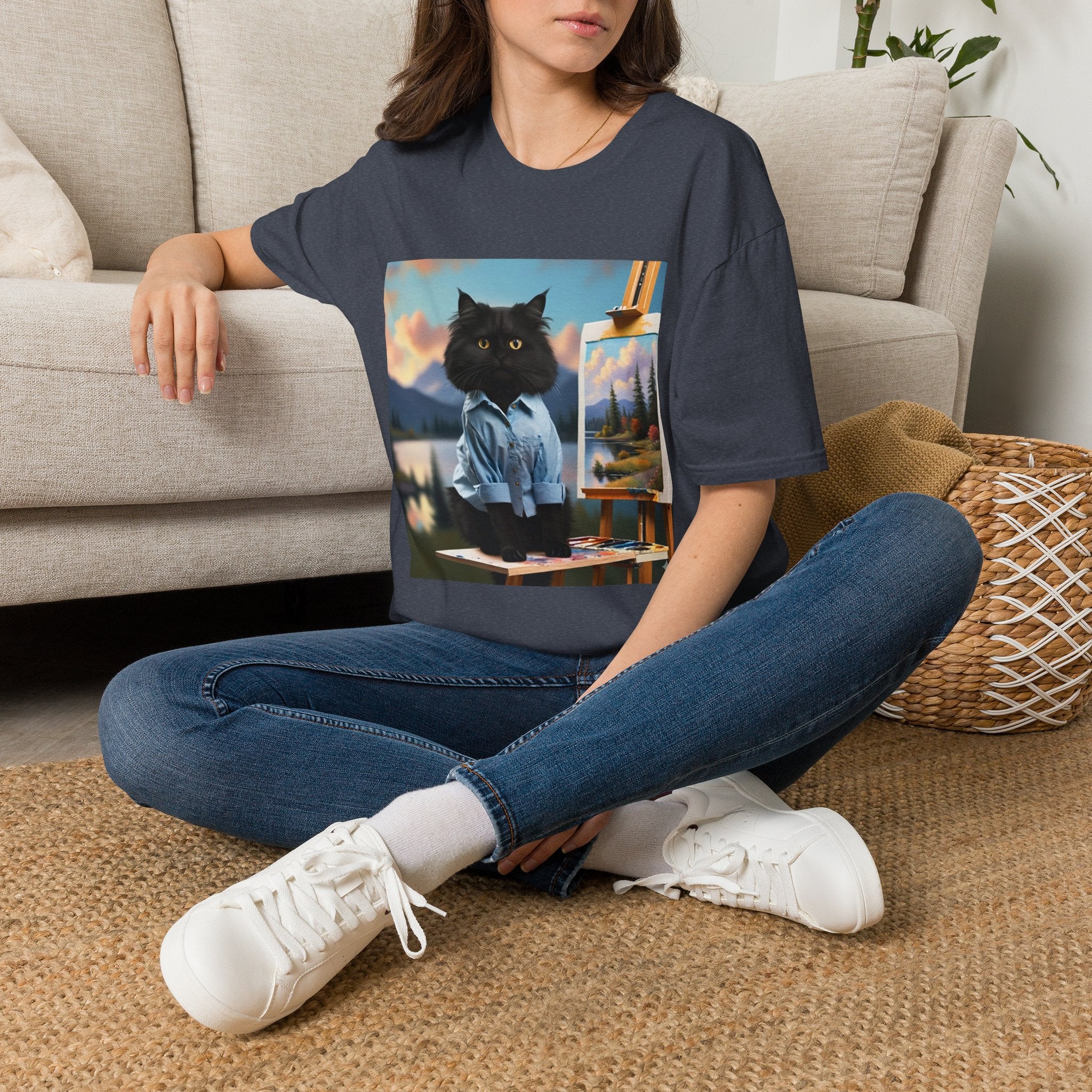 Happy Little Painter Cat T-Shirt