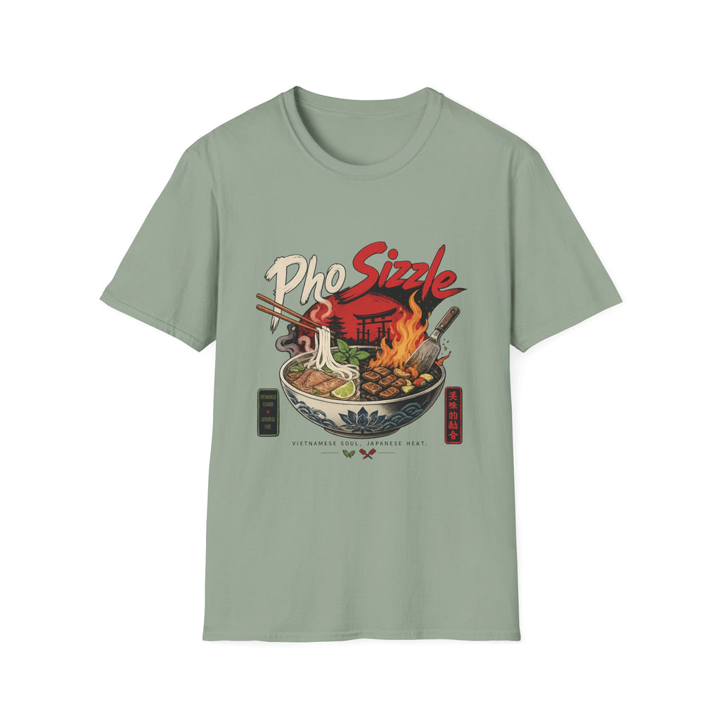 Pho Sizzle T-Shirt – Asian Fusion Street Food Bowl Graphic Tee