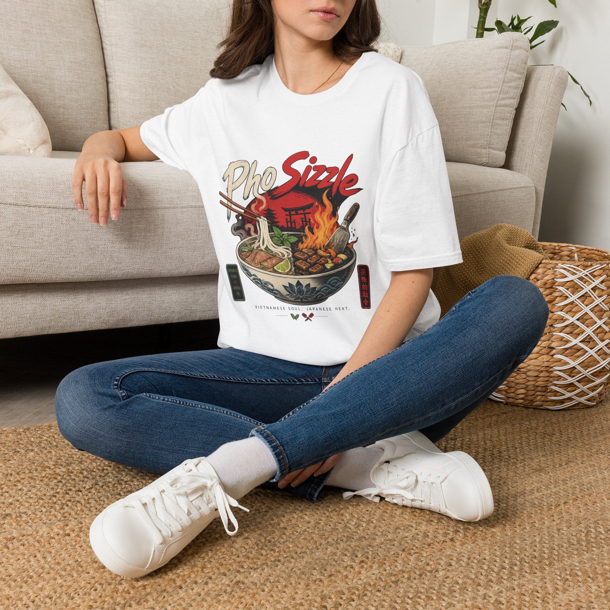 Pho Sizzle T-Shirt – Asian Fusion Street Food Bowl Graphic Tee