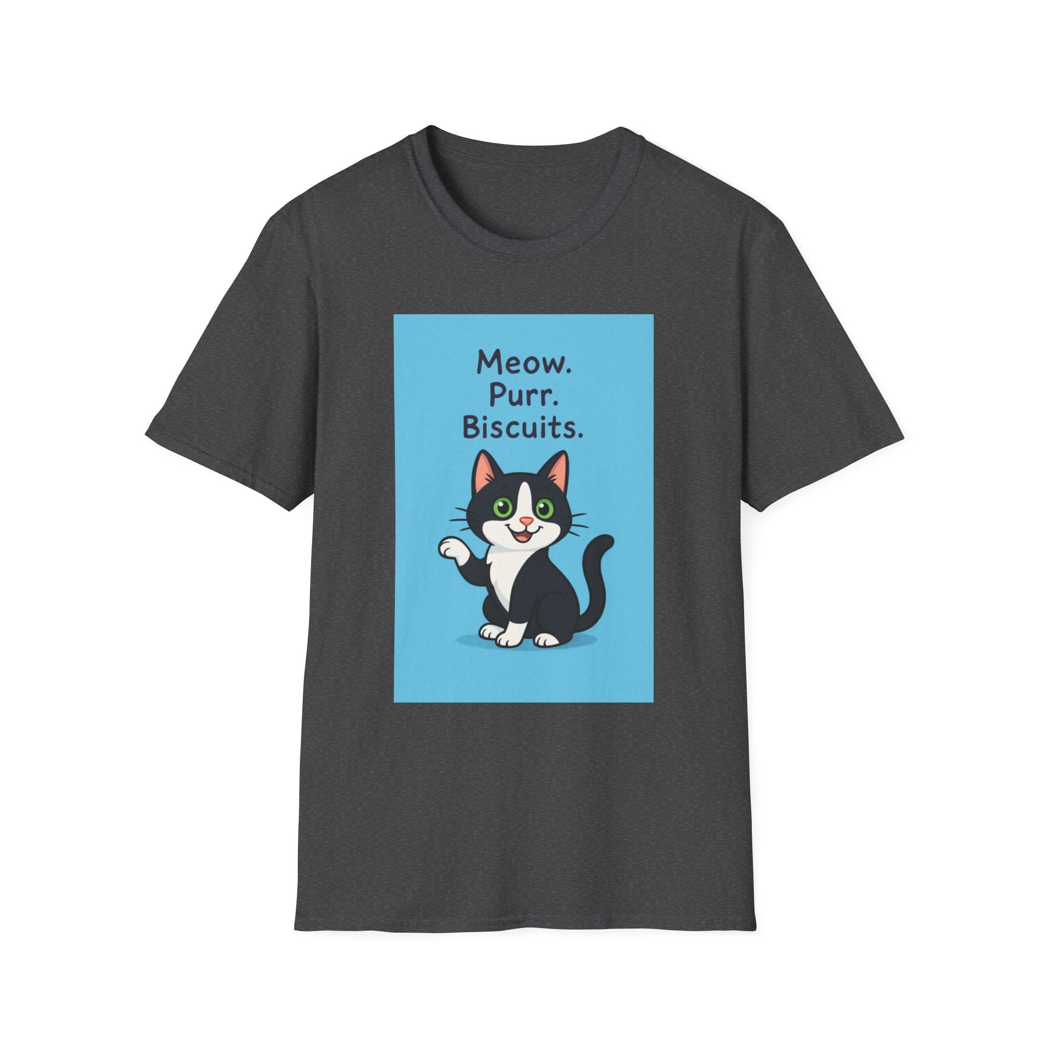 Meow Purr Biscuits T-Shirt, Cat Lover Gift, Cute Kitty Tee, Funny Animal Shirt, Kitten Graphic Top, Feline Apparel