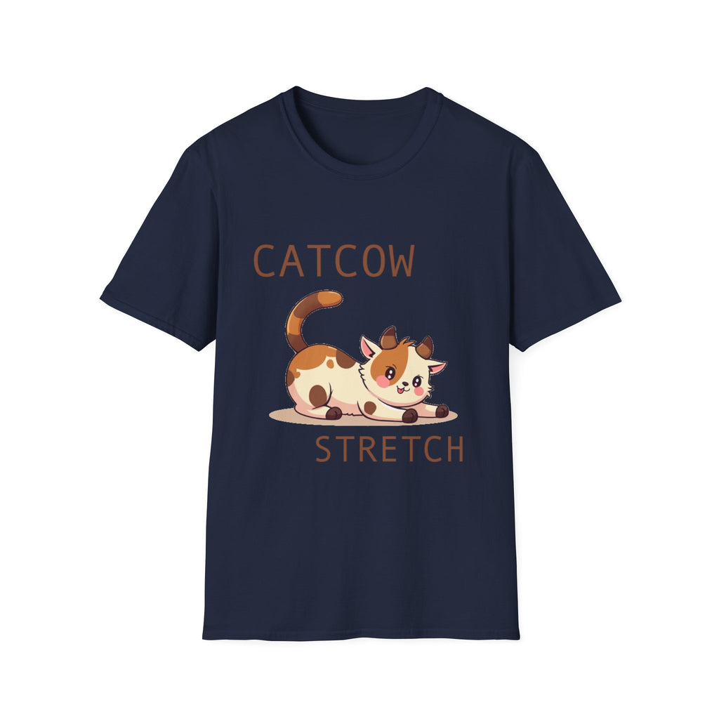 Catcow Stretch T-Shirt | Cute Calico Cat Illustration