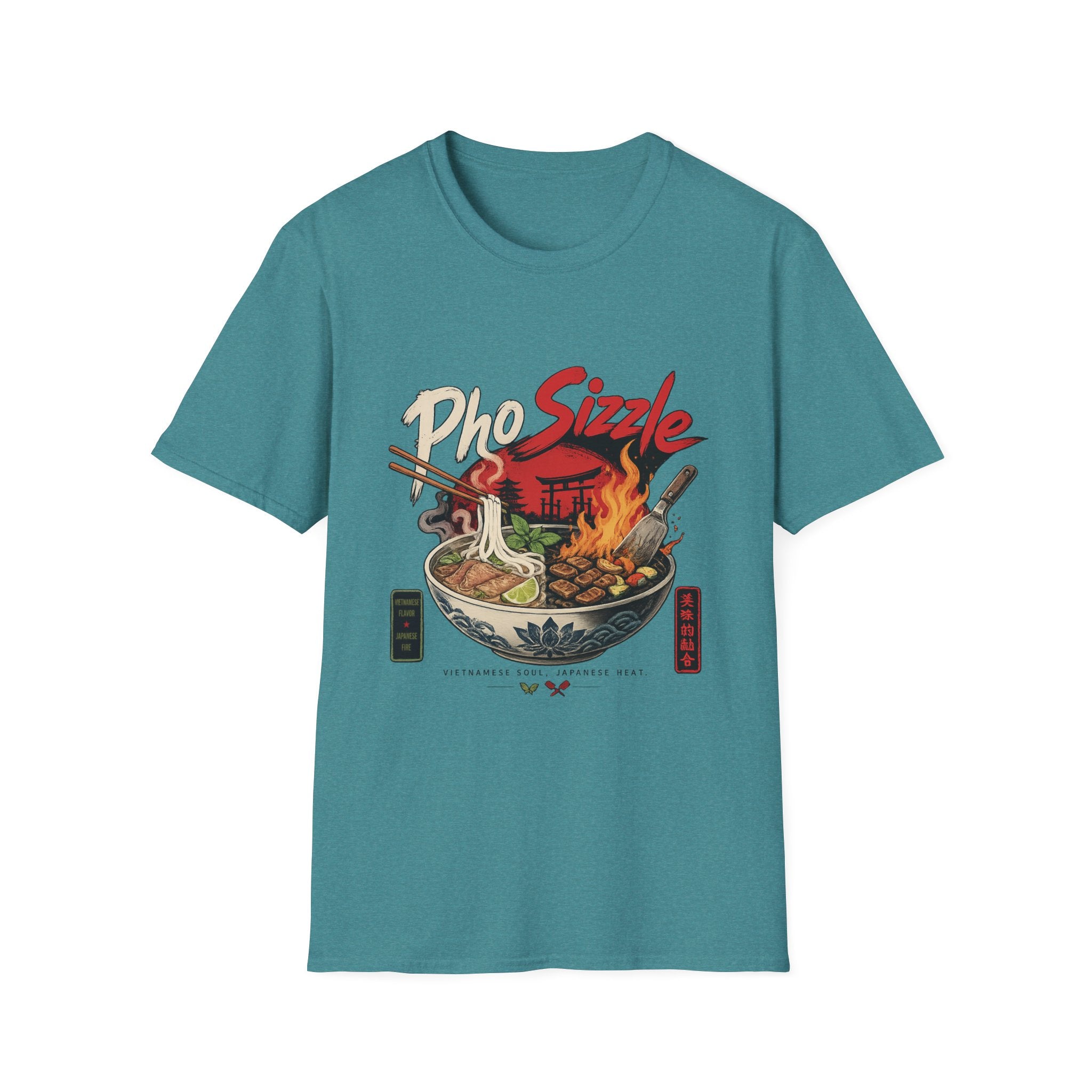 Pho Sizzle T-Shirt – Asian Fusion Street Food Bowl Graphic Tee