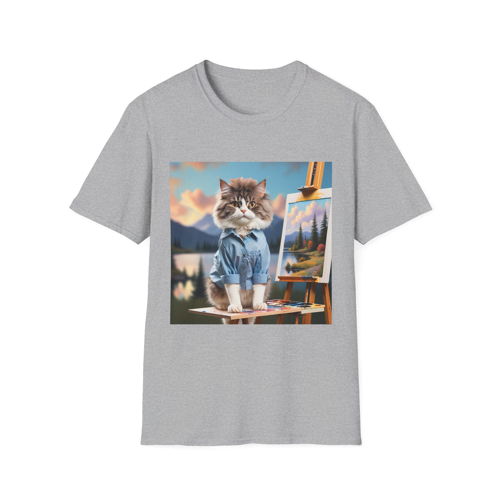 Happy Little Painter Cat T-Shirt