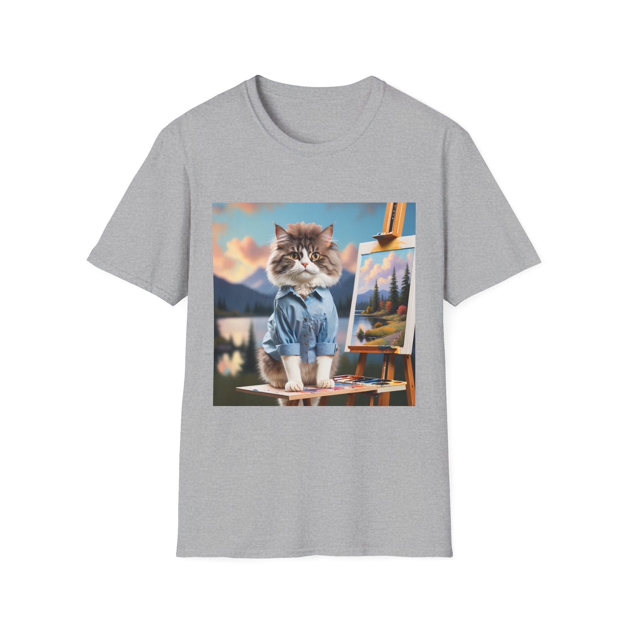 Happy Little Painter Cat T-Shirt